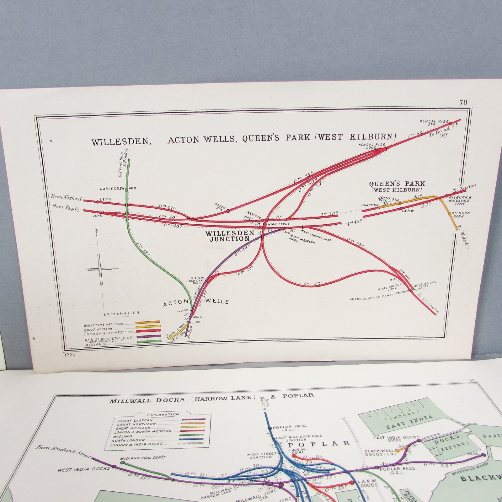 Railway Diagram Maps Bundle RCH Joblot 1920s Vintage Original