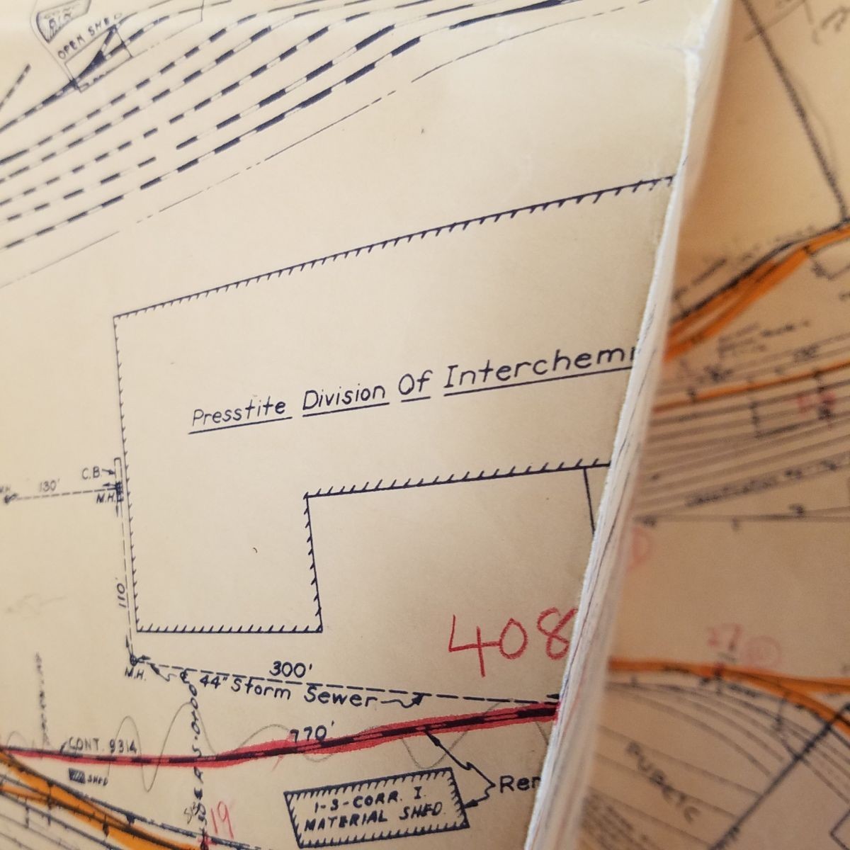 Vtg 1942 Frisco Railroad St Louis Terminal Huge Wall Map 87.5×30 1940s WWII Era