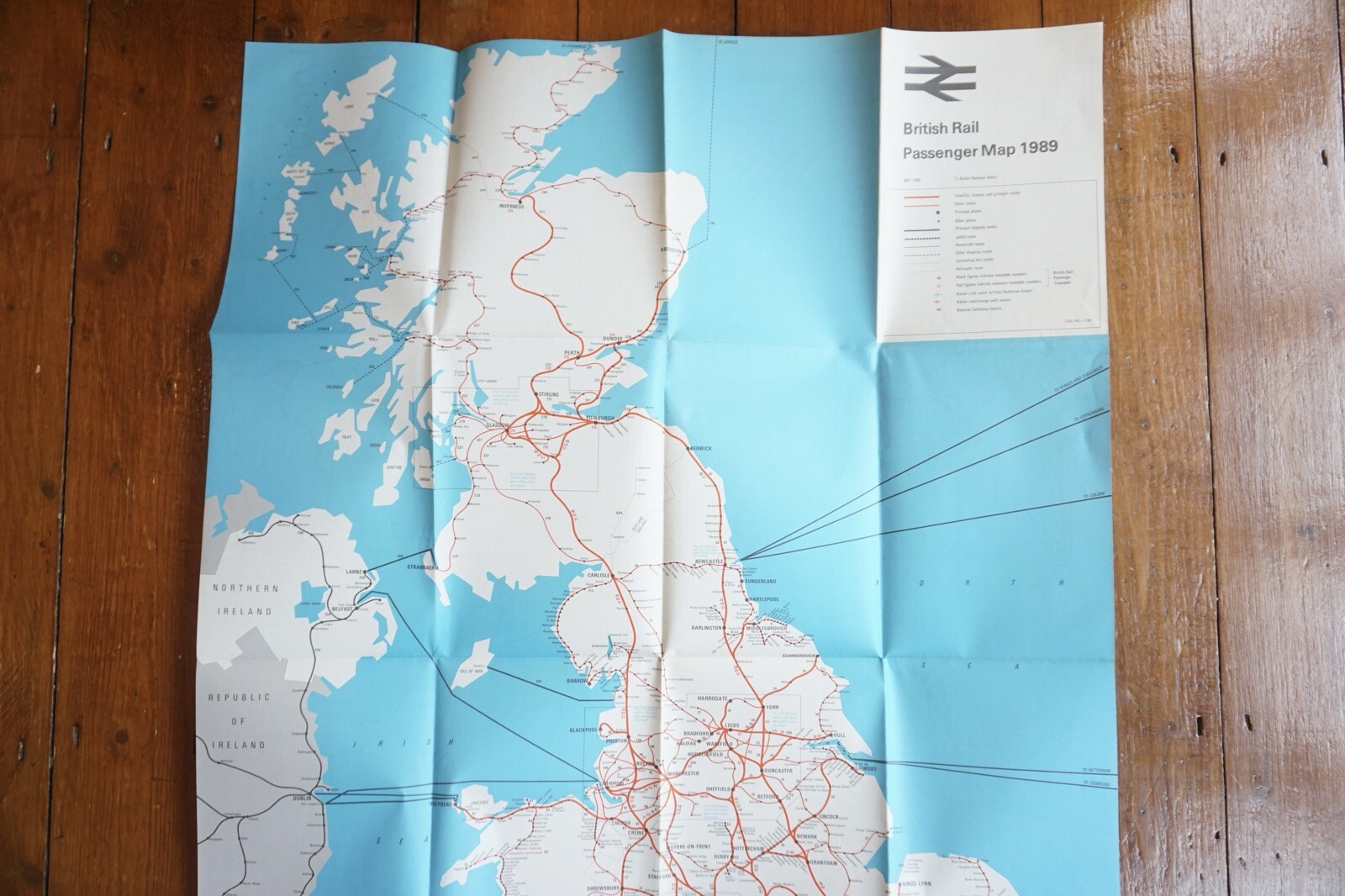 1989 British Rail Passenger Network Railway Map VGC