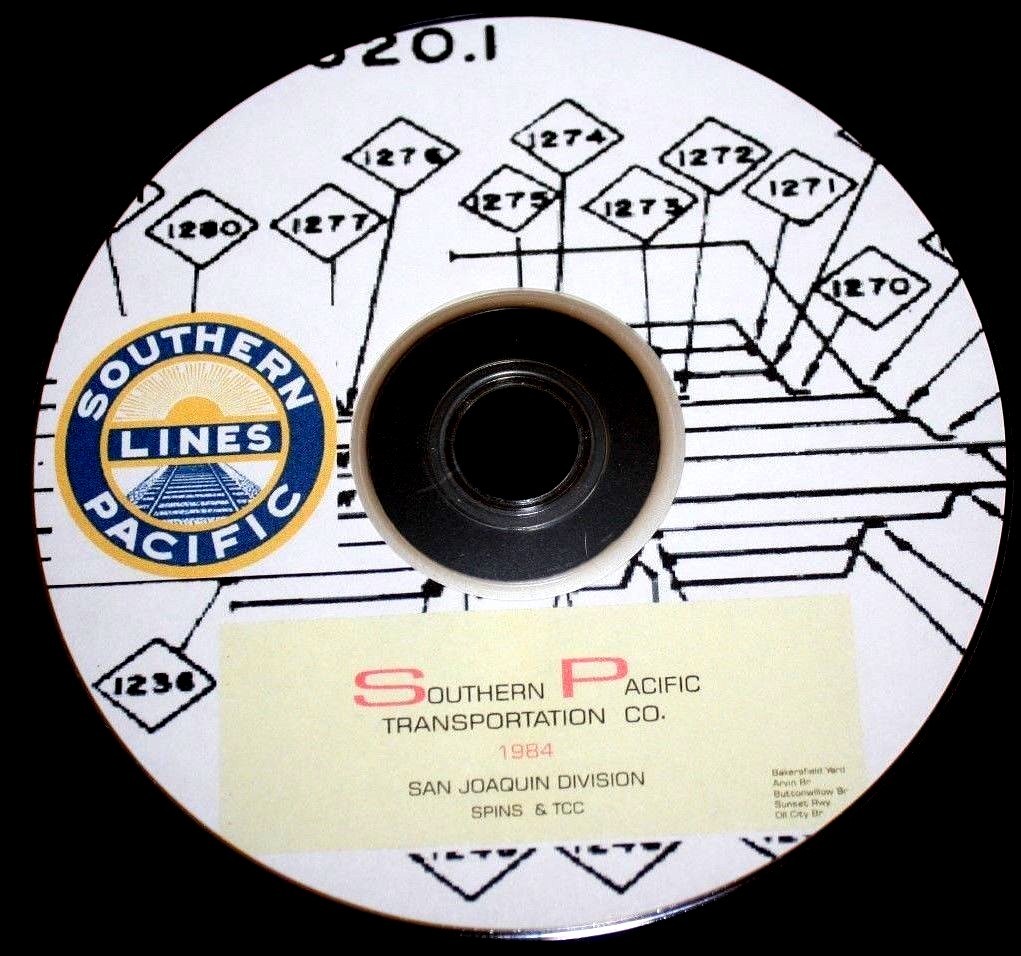 Southern Pacific RR 1984 San Joaquin Bakersfield Yard Br SPINS PDF pages on DVD