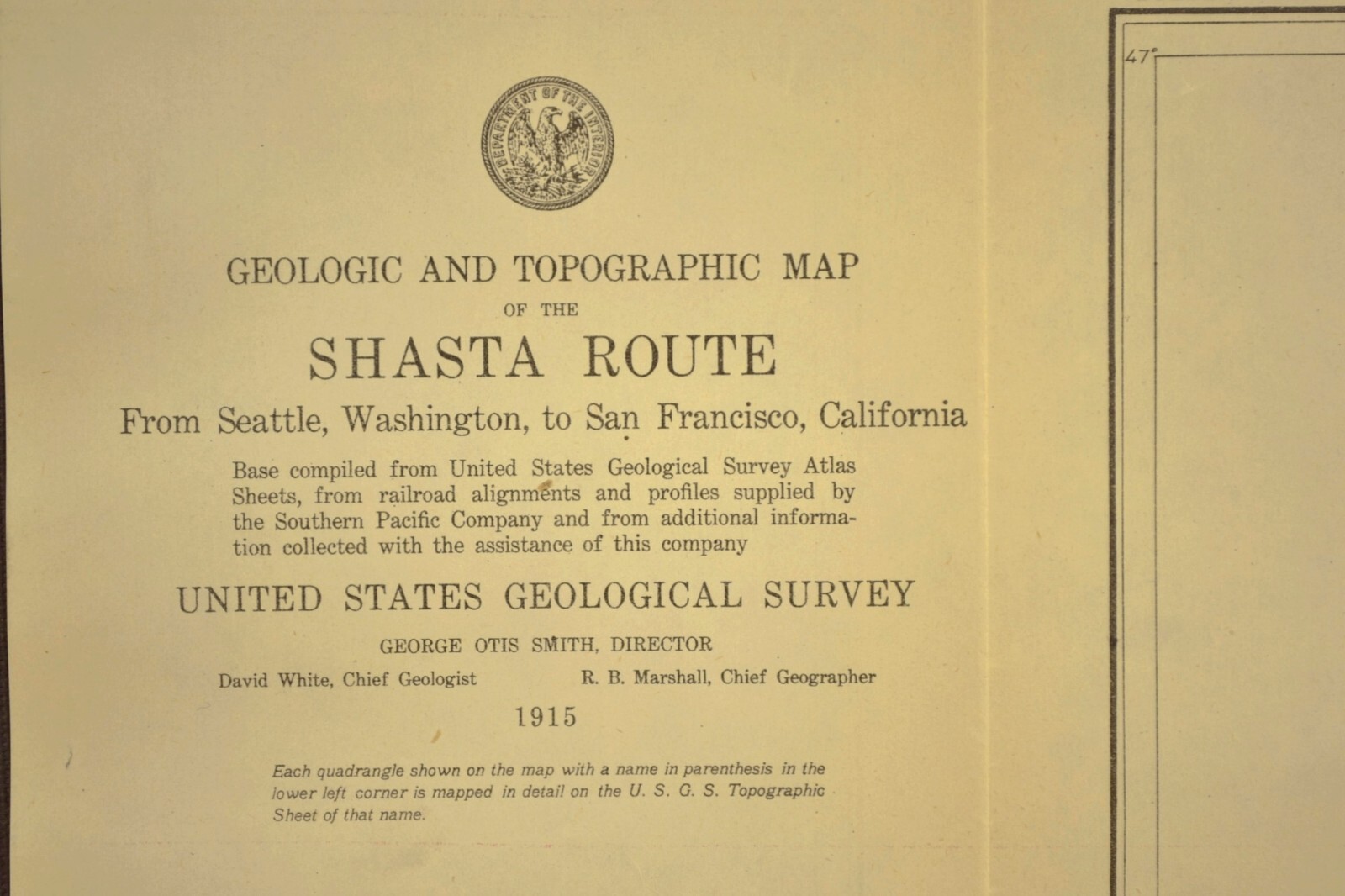 1915 Antique Southern Pacific Railroad Map Wabash Washington Centralia WA