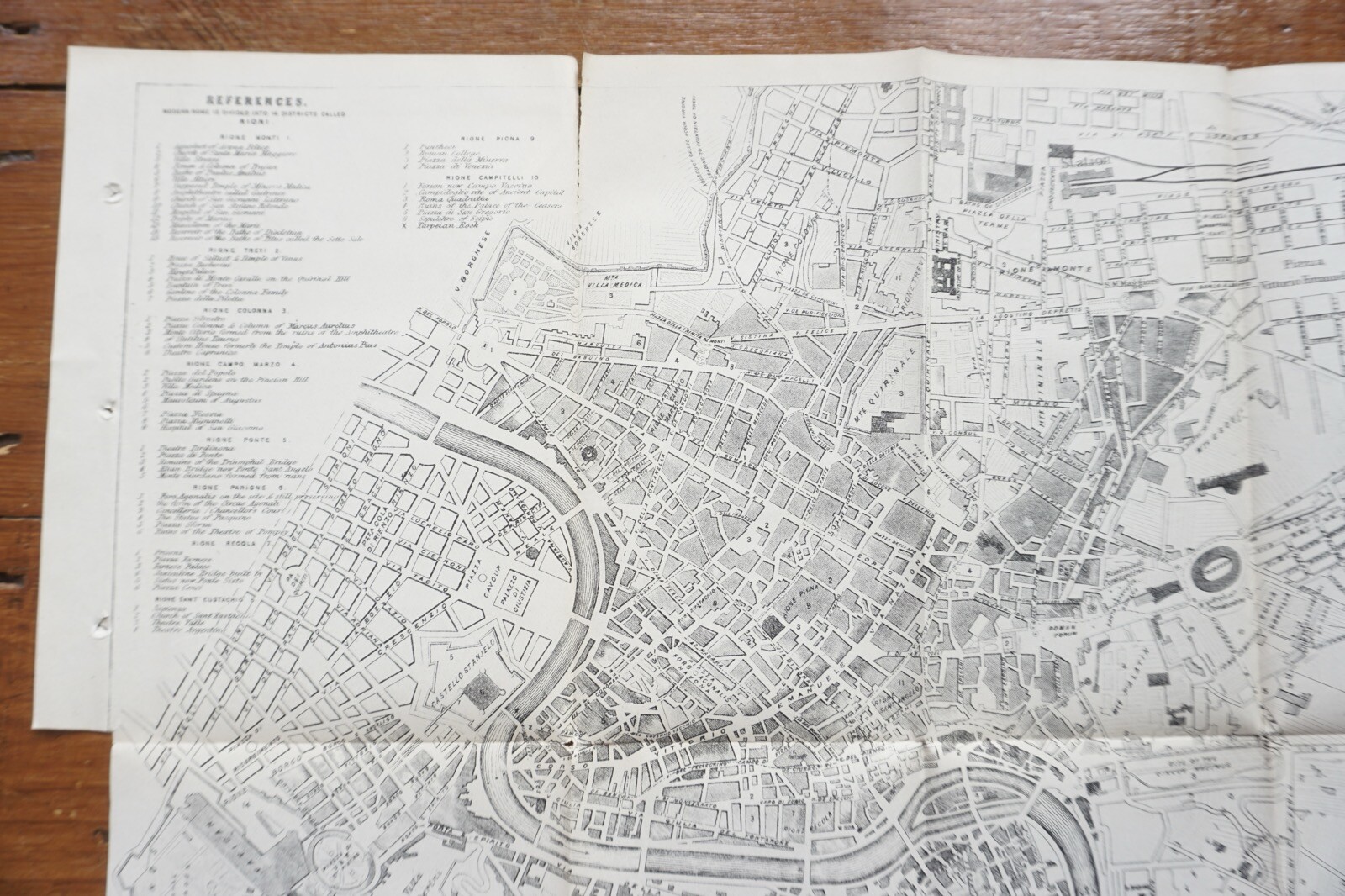 1899 Bradshaws Map of Rome Italy Original Railway Map