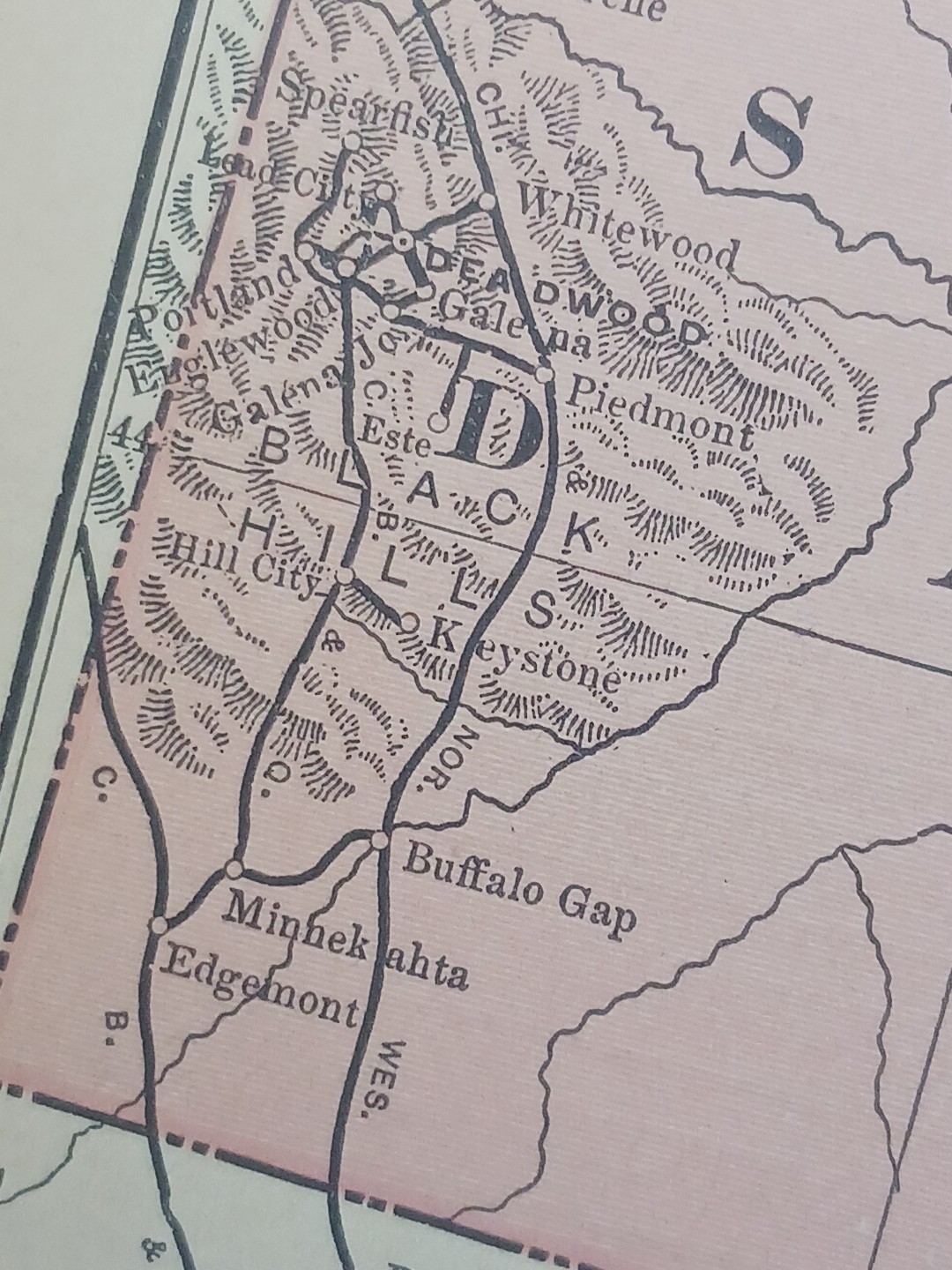 ~1904 Railroad Map MINNESOTA North South DAKOTA All railway Routes Depots 11×9″