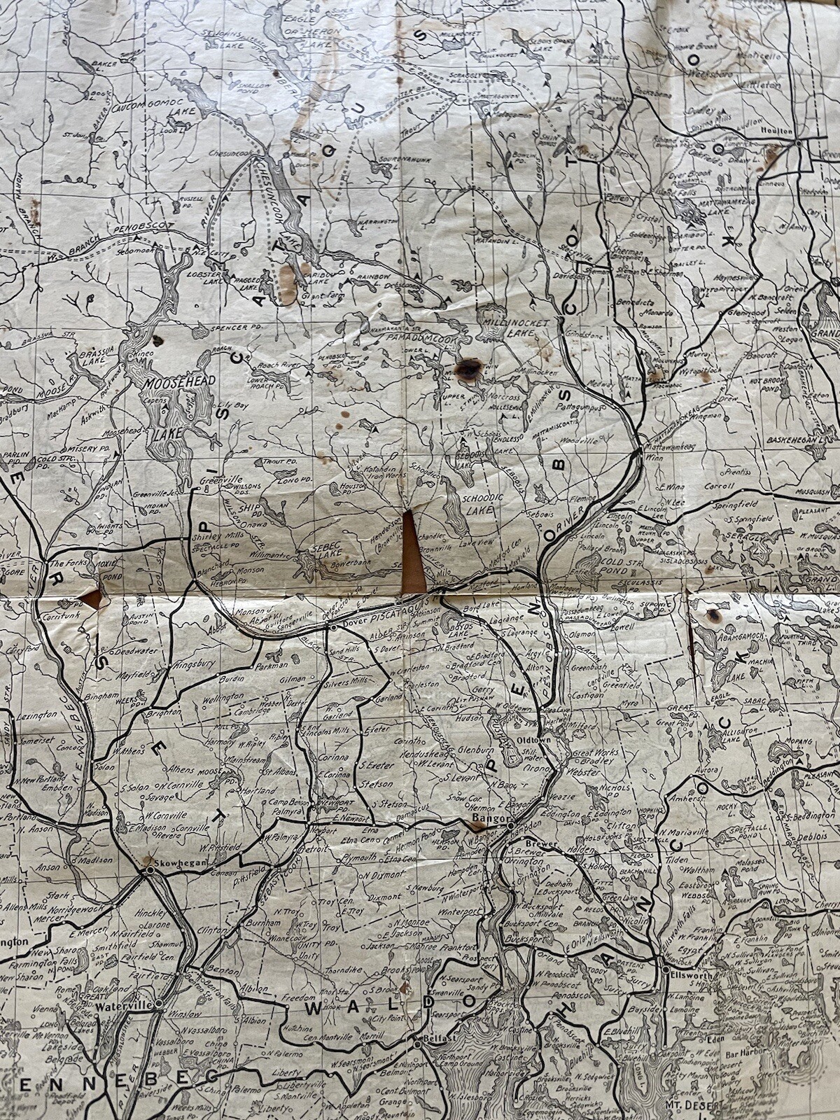 Antique 1907 New England Commercial & Route Survey Rail Road Electric Roads Map
