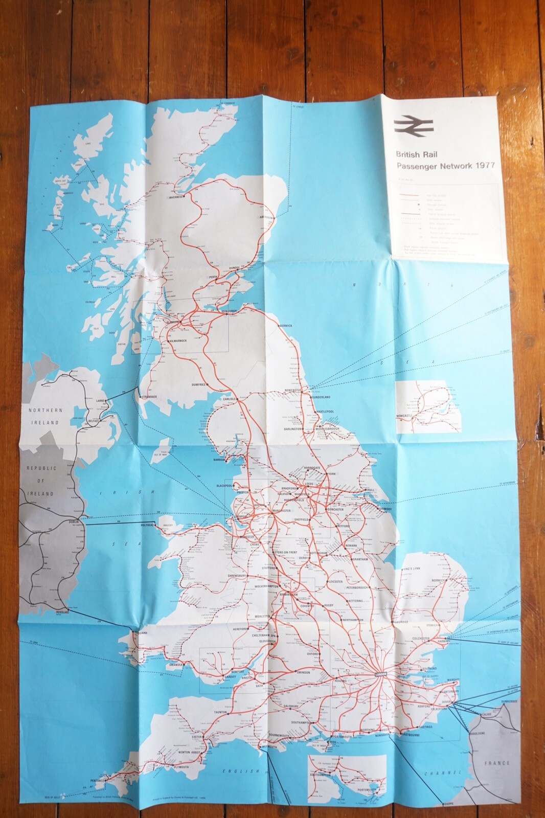 1977 British Rail Passenger Network Railway Map