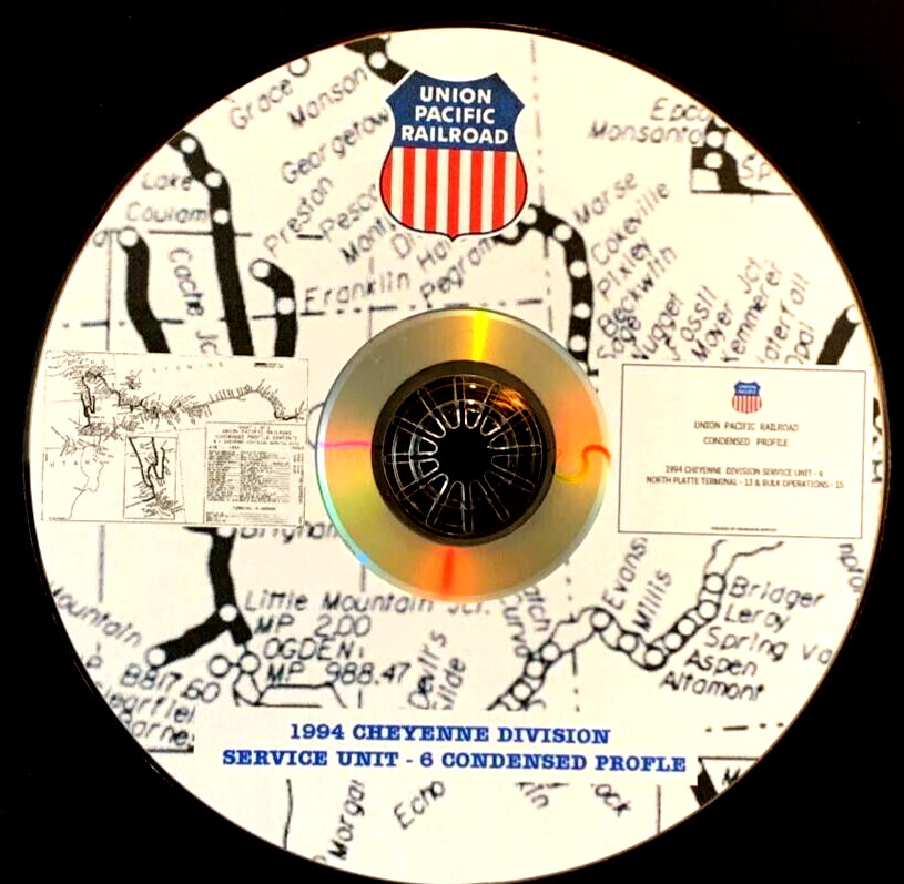 Union Pacific 1994 Cheyenne Division SU- 6 Condensed Profile PDF Pages on DVD