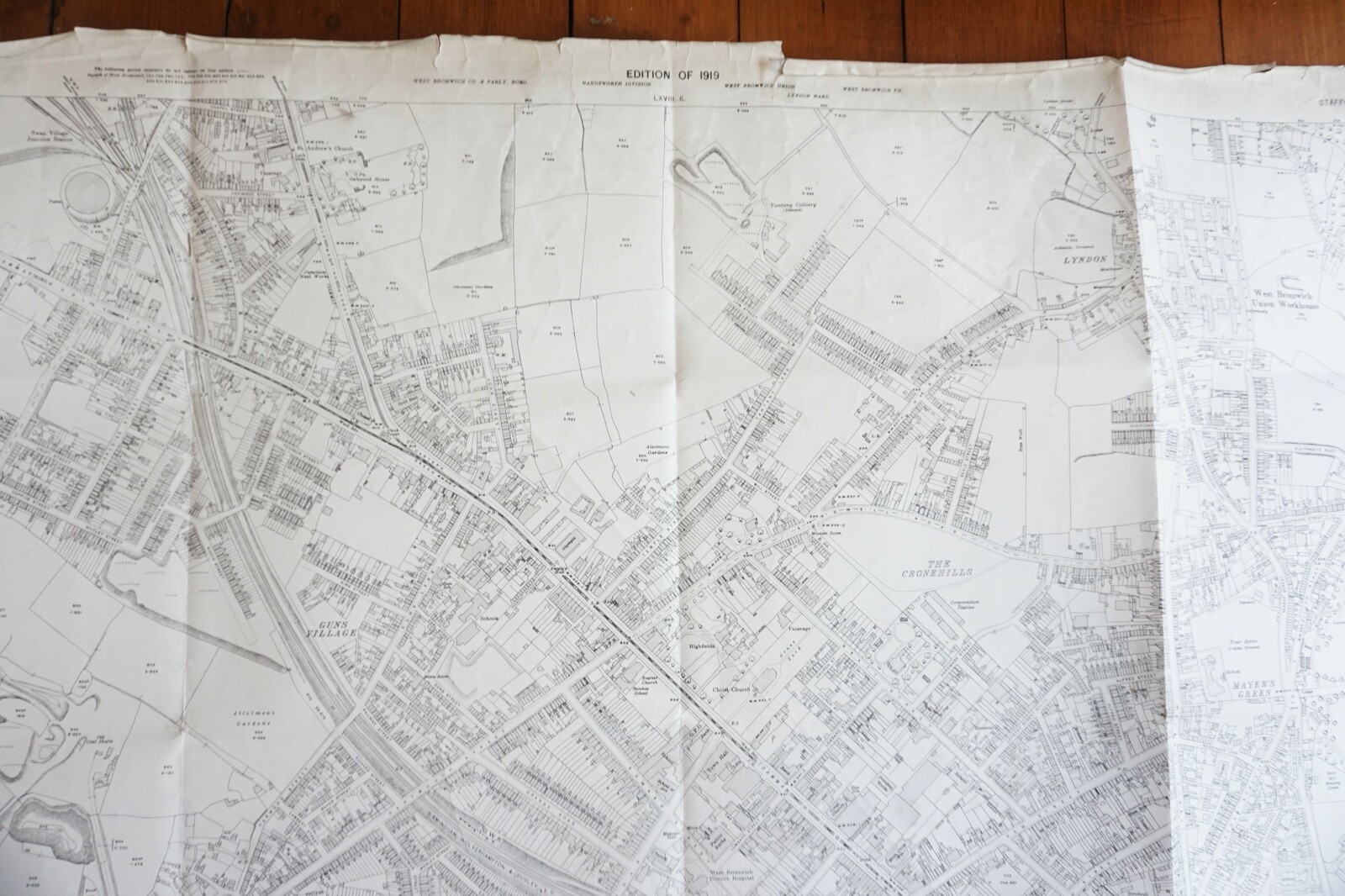 1919 West Bromwich Staffordshire Railway OS Railway Map
