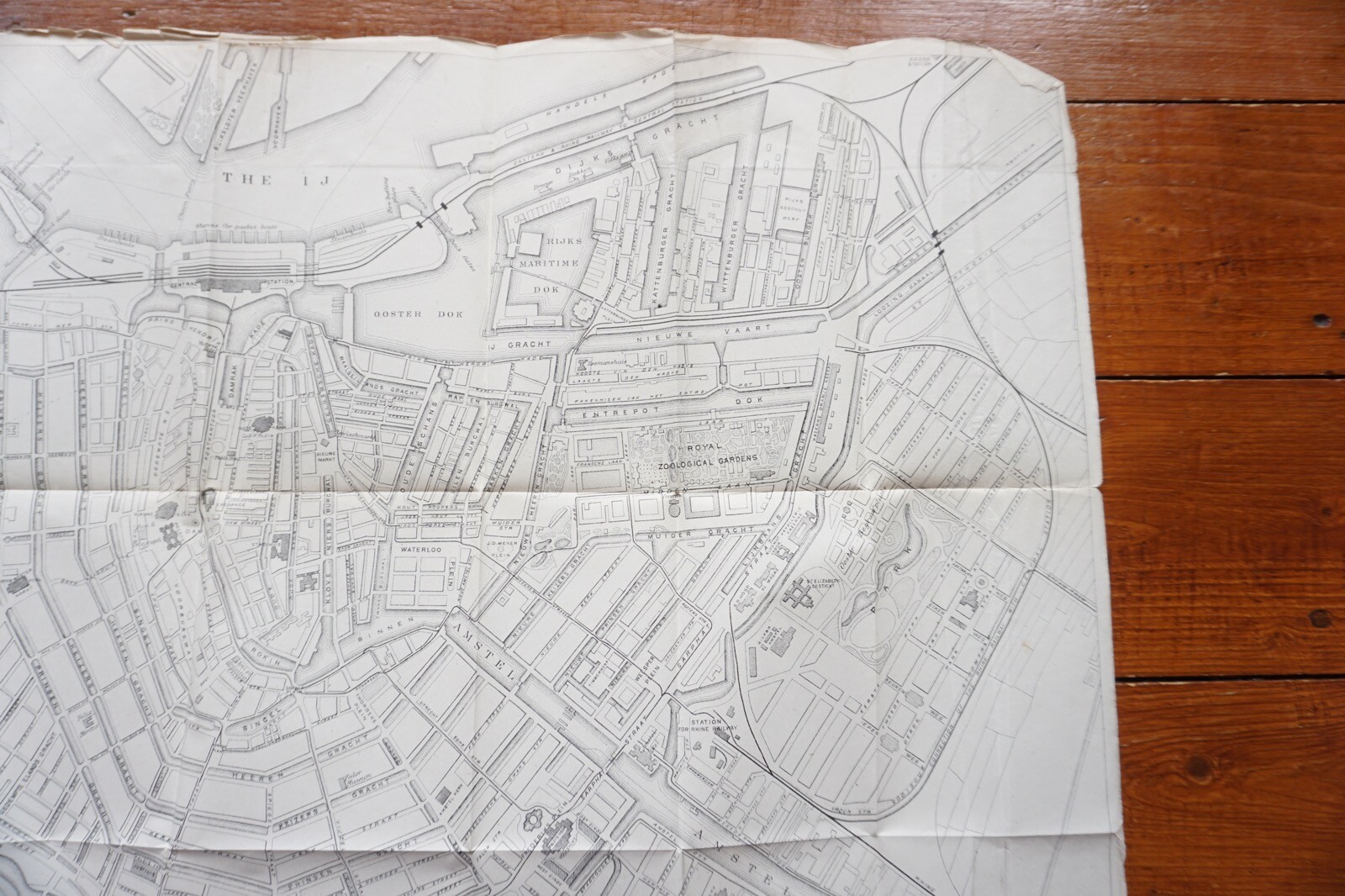 1899 Bradshaws Map of Amsterdam Netherlands Original Railway Map