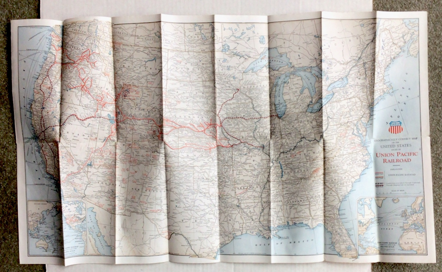 1947 Union Pacific Railroad Map Of The United States #6