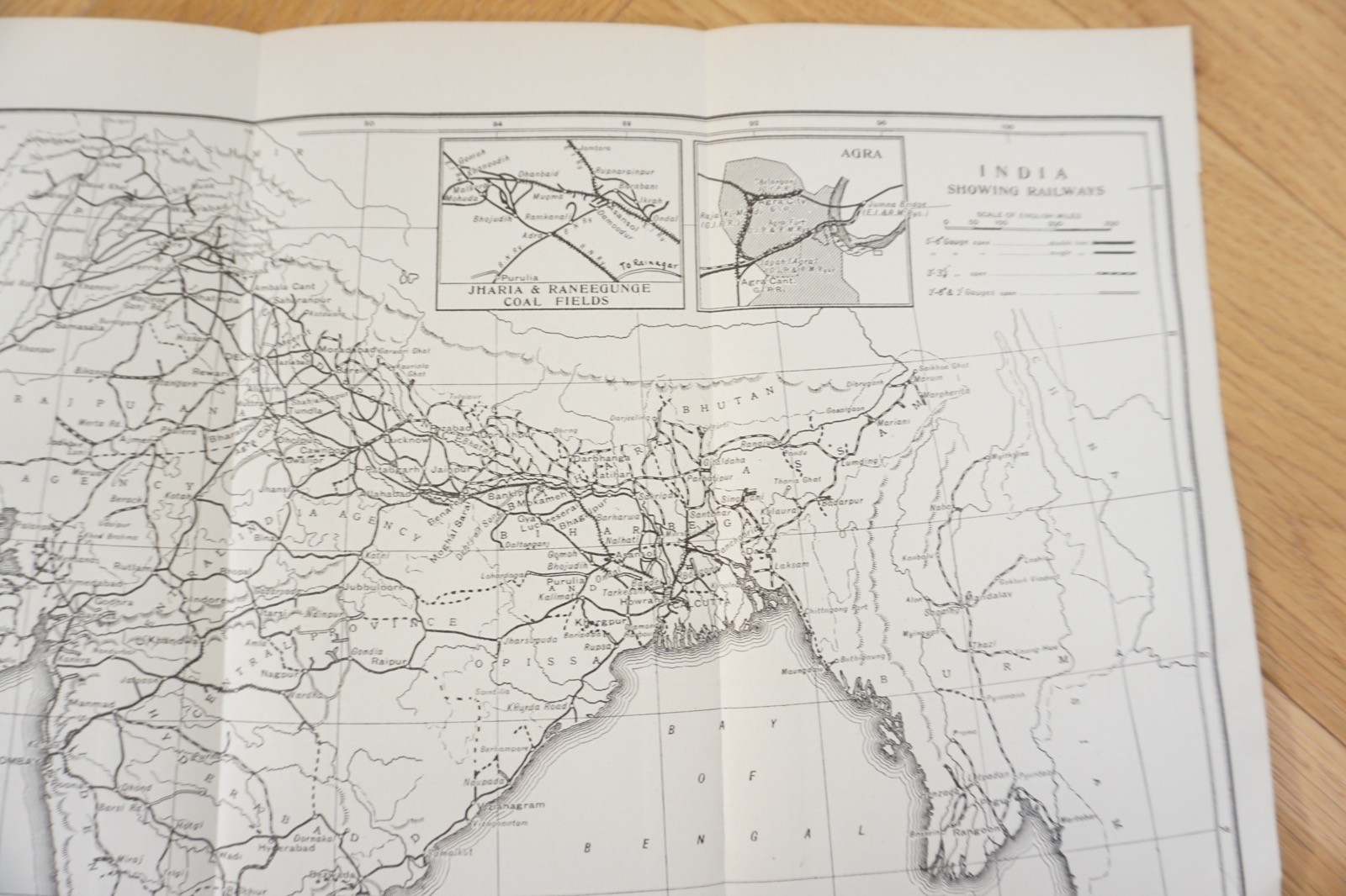 1922 India Railway Original Railway Map