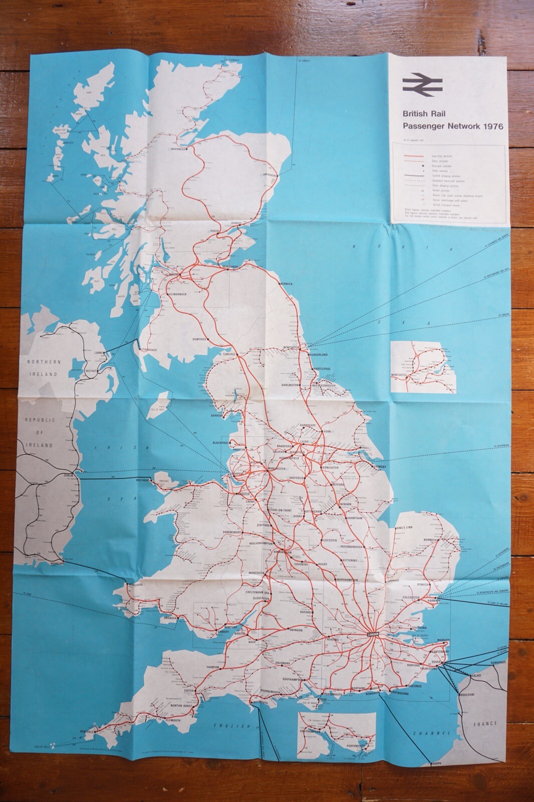 1976 British Rail Passenger Network Railway Map
