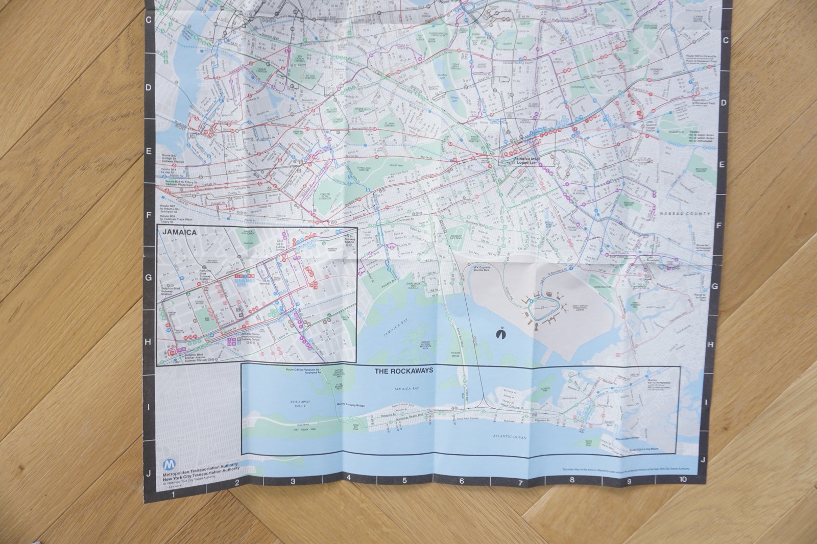 1989 Queens New York Bus Guide Bus Map VGC