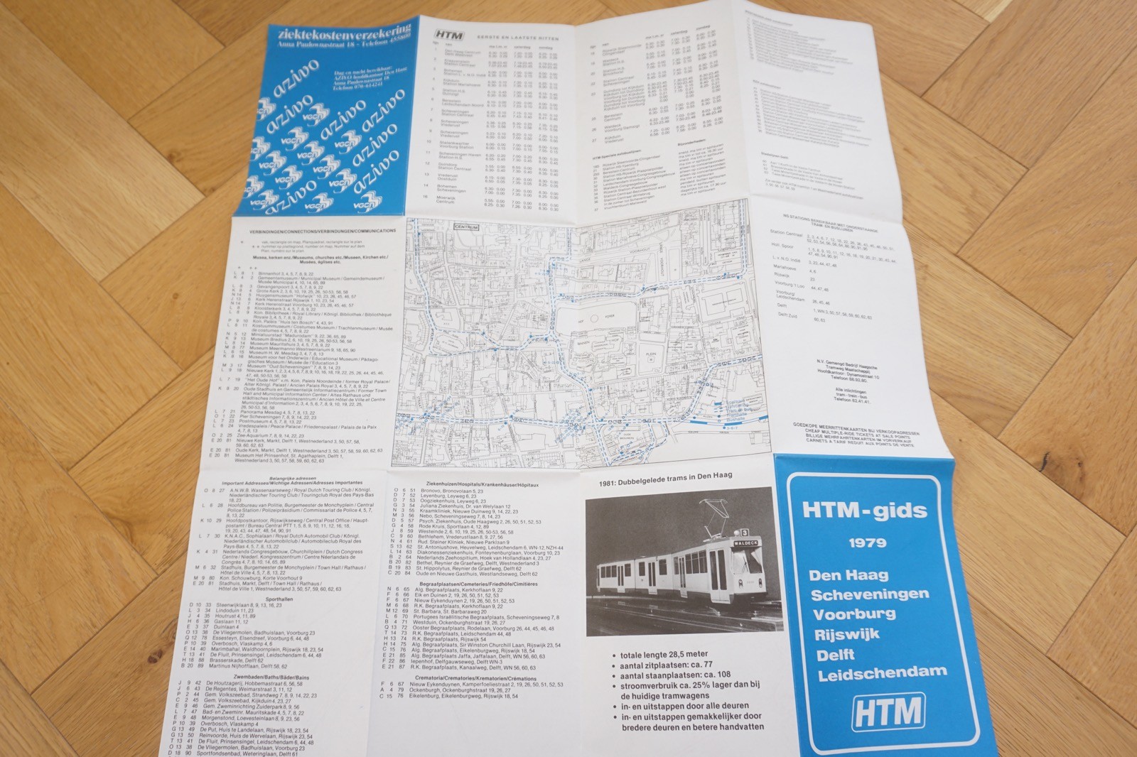 1979 HTM Netherlands Railway Bus Tram Route Map