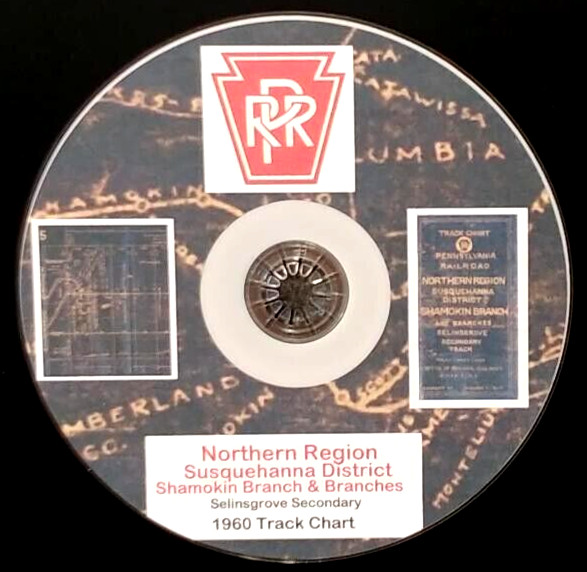 Pennsylvania RR 1960 Northern Reg Susquehanna & Br Track Chart PDF Pages on DVD