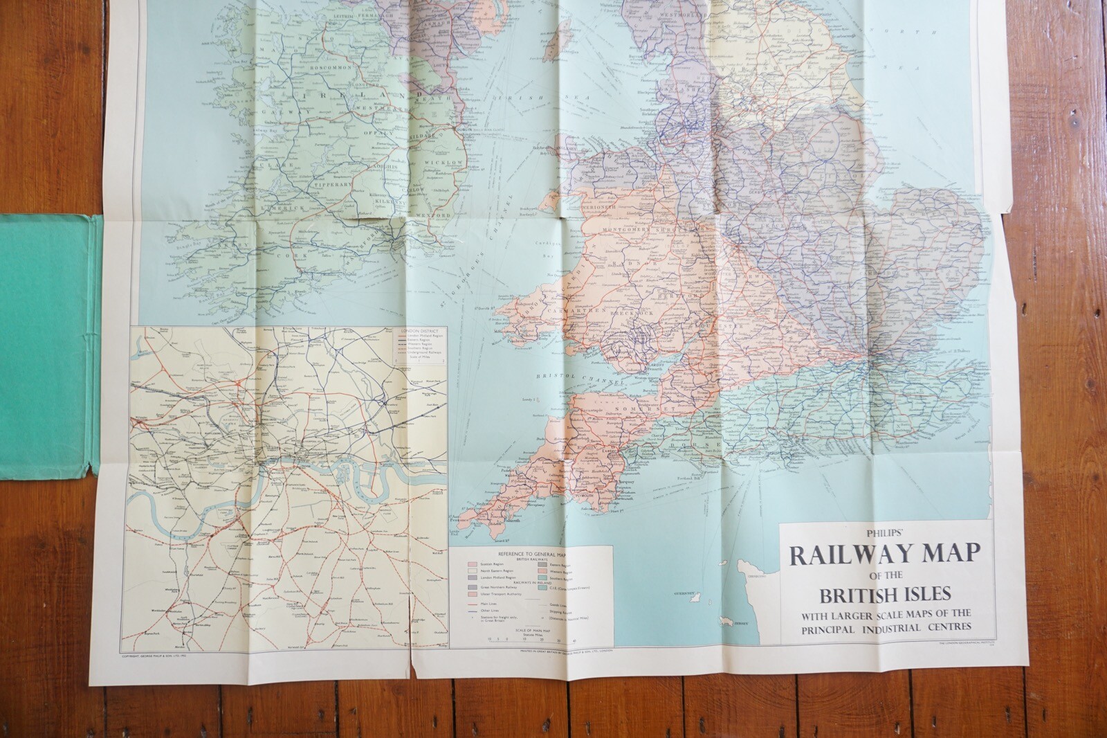 1952 Philips Railway Map of the British Isles