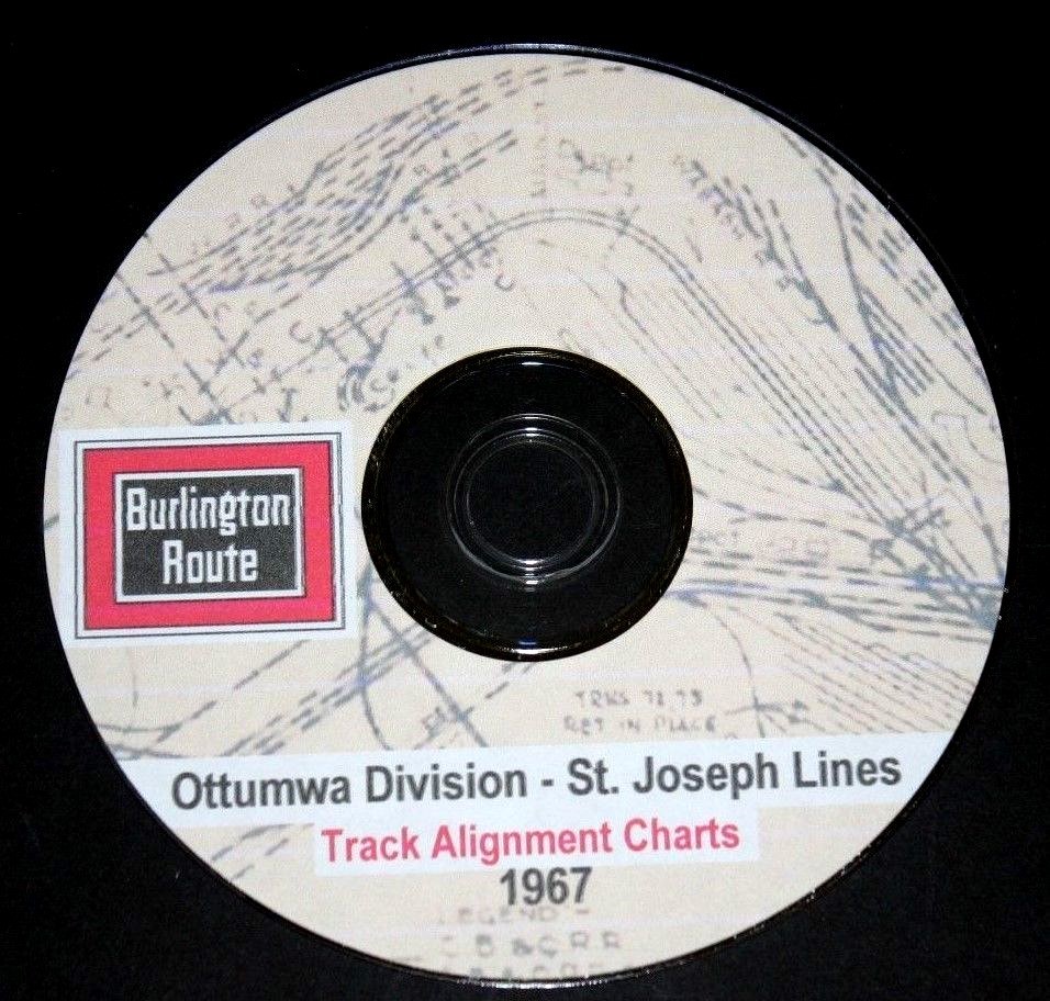 CB & Q RR Burlington Route1967 St Joseph Lines Track Chart PDF Pages on DVD