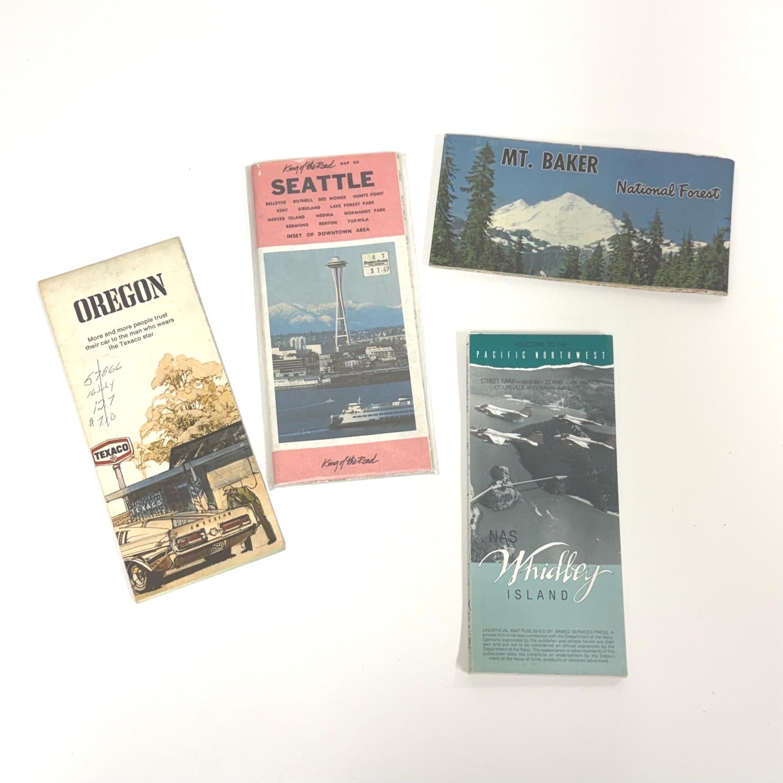 Vtg Road Maps Set of PNW paper ephemera for display, scrapbooking, crafting, etc