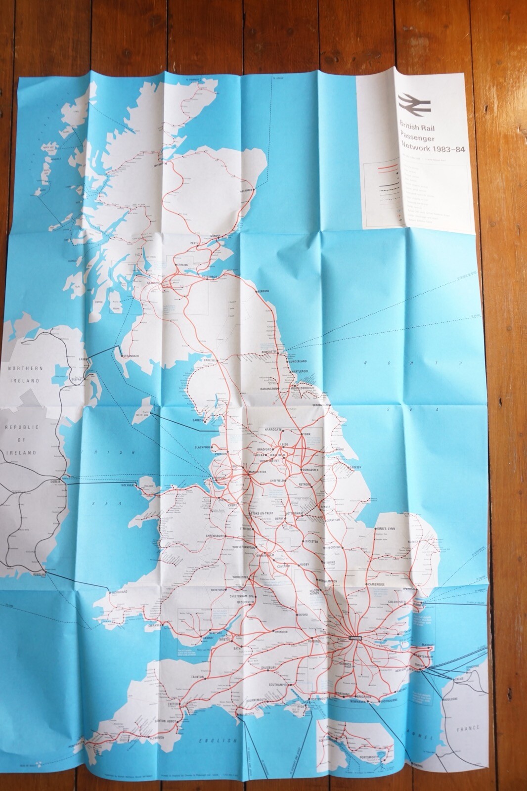 1983 1984 British Rail Passenger Network Railway Map