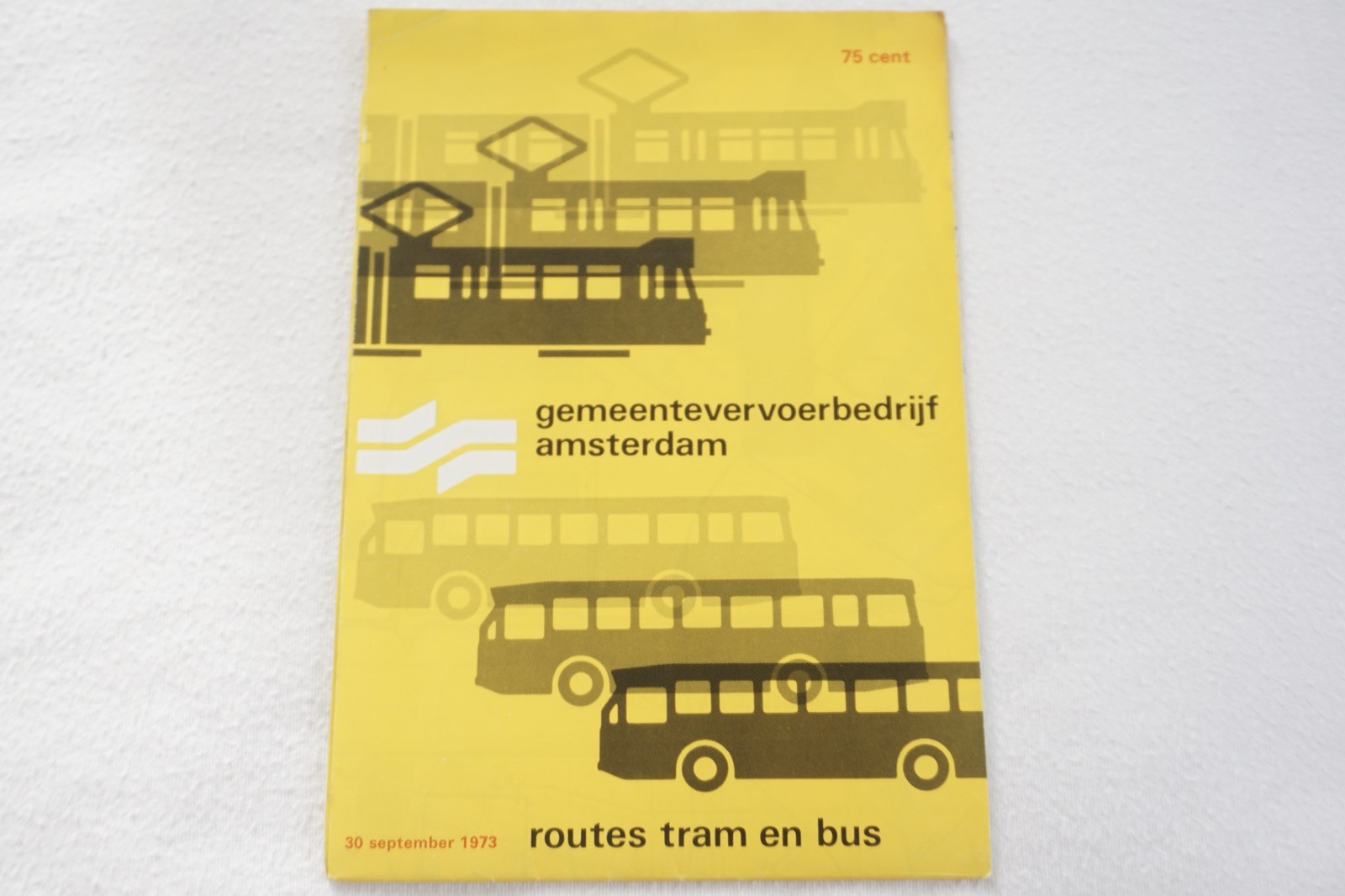 1973 Amsterdam Netherlands GVB Bus Tram Route Map