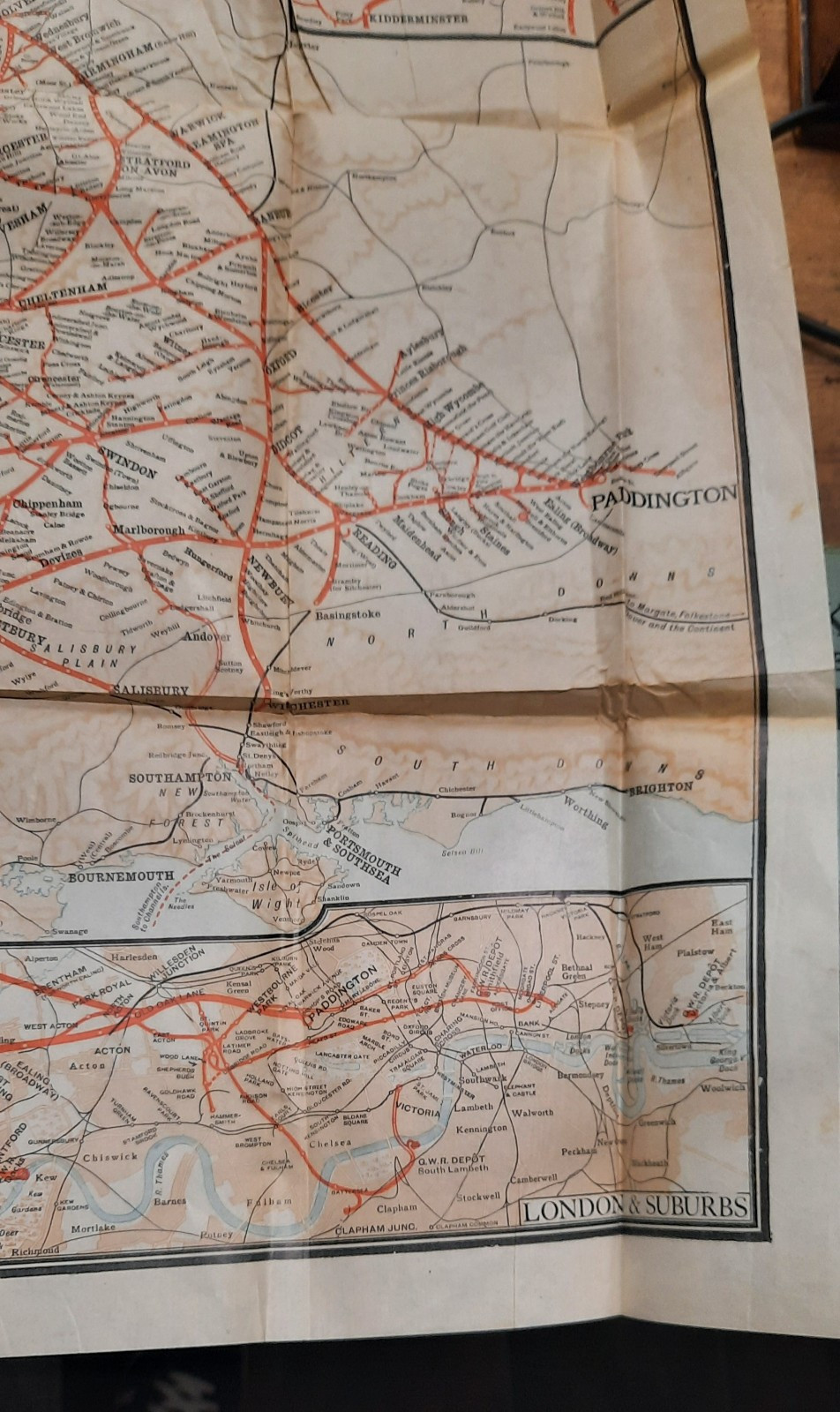 1920s Great Western Railway Map GWR