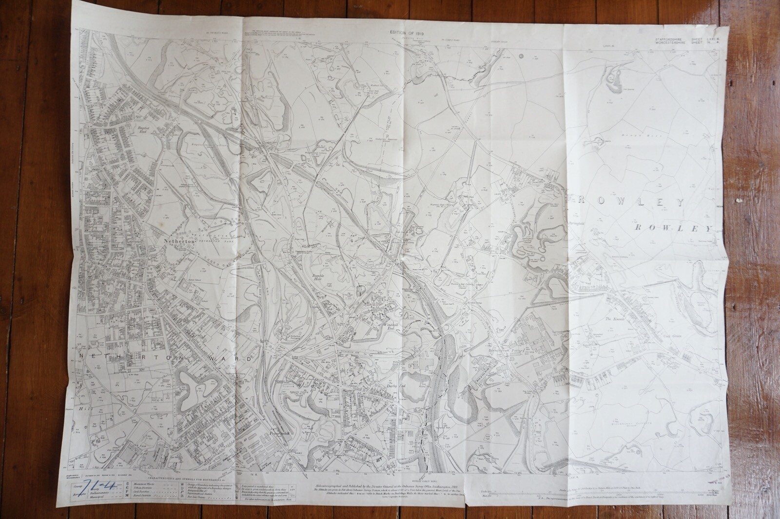 1919 Windmill End Rowley GWR Great Western Railway OS Railway Map