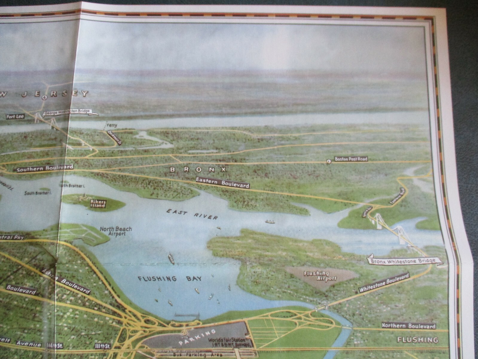 1939 C.S. Hammond & Co Aerial Map New York World’s Fair Flushing Meadow NY REPRO