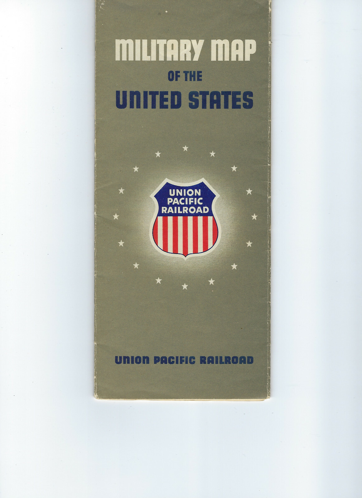 Union Pacific RR Miltary Map of the US 1950 Vintage Road Map