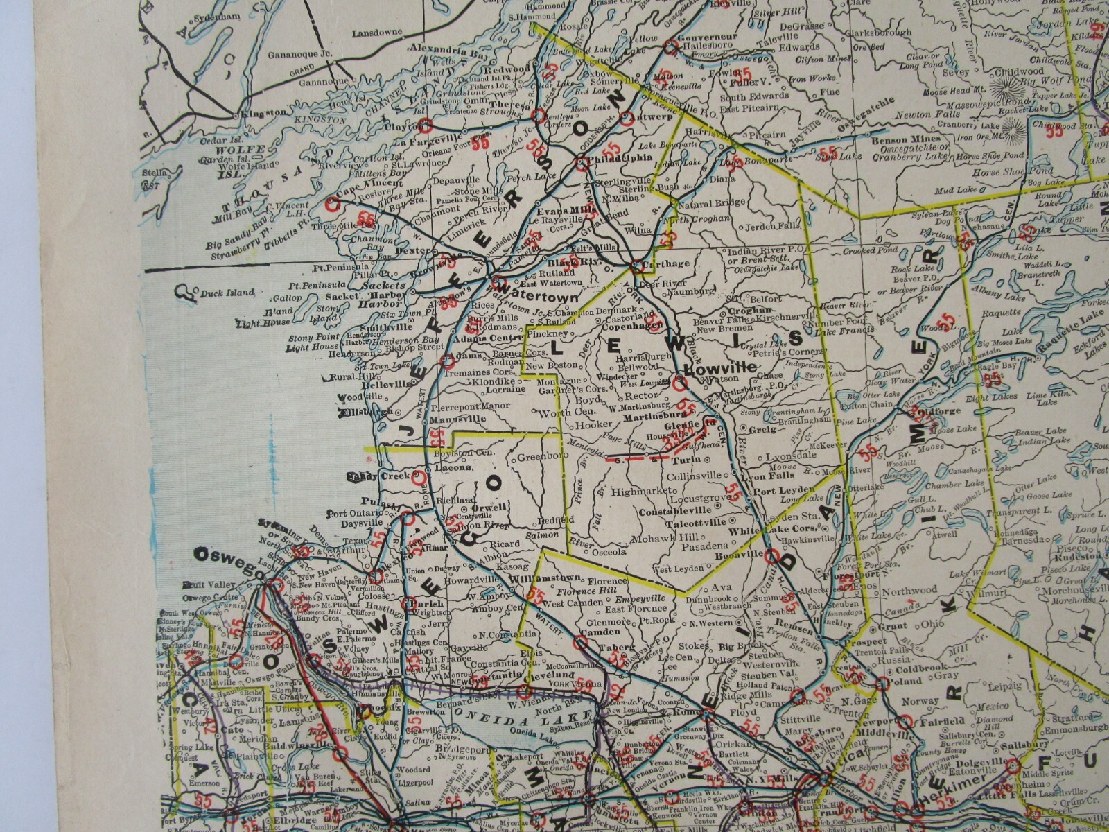 NY 1903 EASTERN NEW YORK Cram RAILROAD Map COOPERSTOWN & CHARLOTTE VALLEY RR