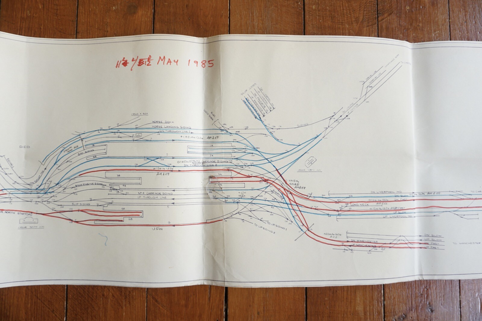 11/12 May 1985 Crewe Re-Signalling Railway Track Plan Map