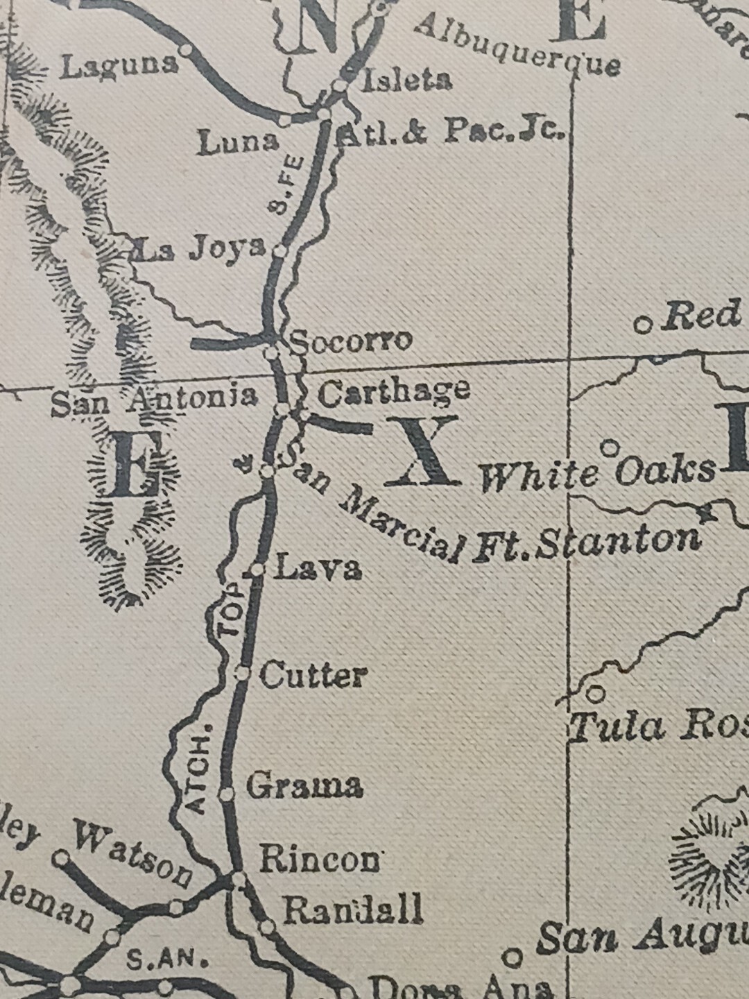 1895 Antique Train Route Map Utah Arizona Colorado NM All Railroad Lines 11″×9″