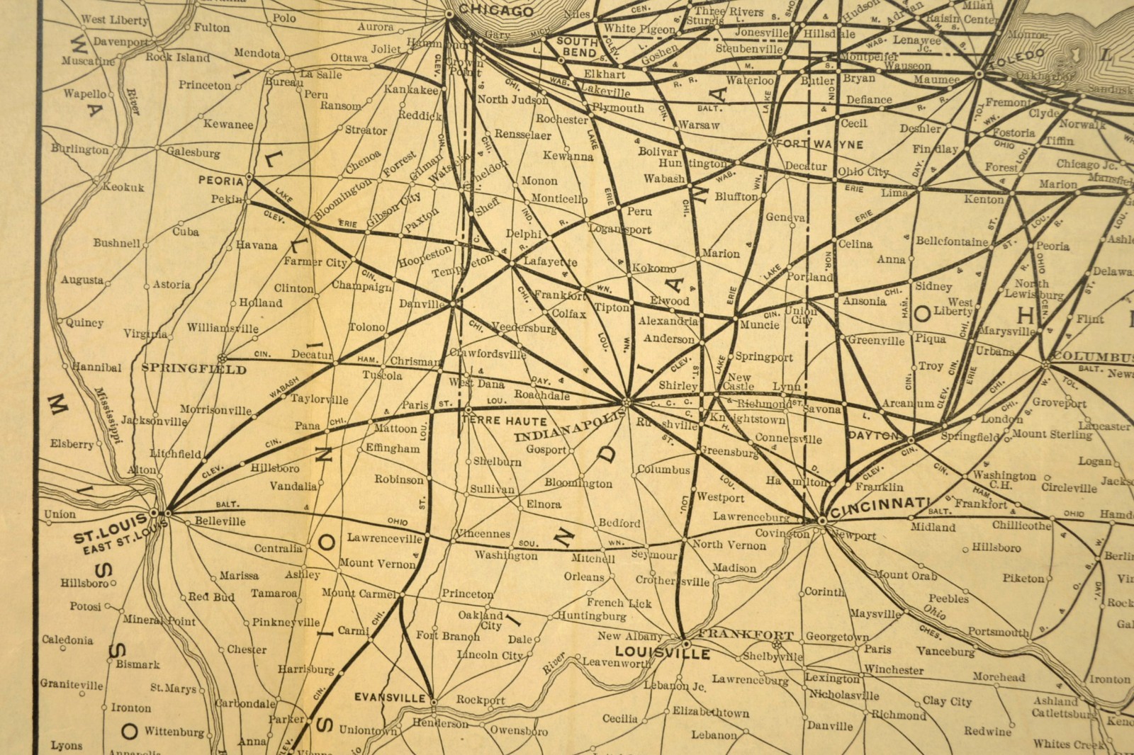 Antique WESTERN MARYLAND RAILWAY Map WM Railroad LARGE Mason Dixon Line