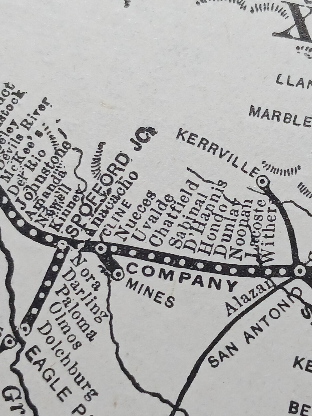 1904 Railroad Map SOUTHERN PACIFIC ATLANTIC SYSTEM train Routes Station Stops