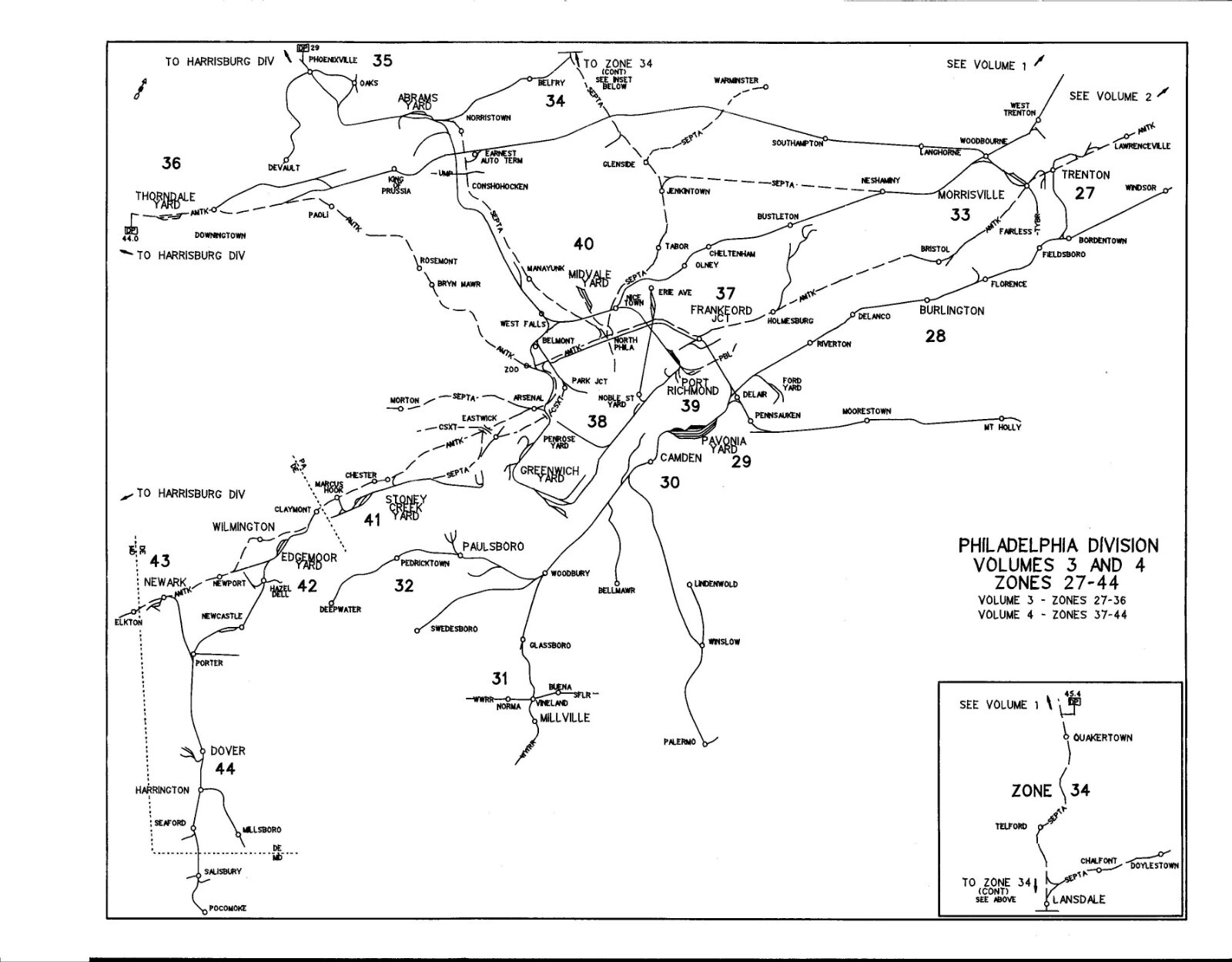 Conrail 1994 Philadelphia Div Volume 3 ZTS Zone-Track-Spot Maps PDF Pages on DVD