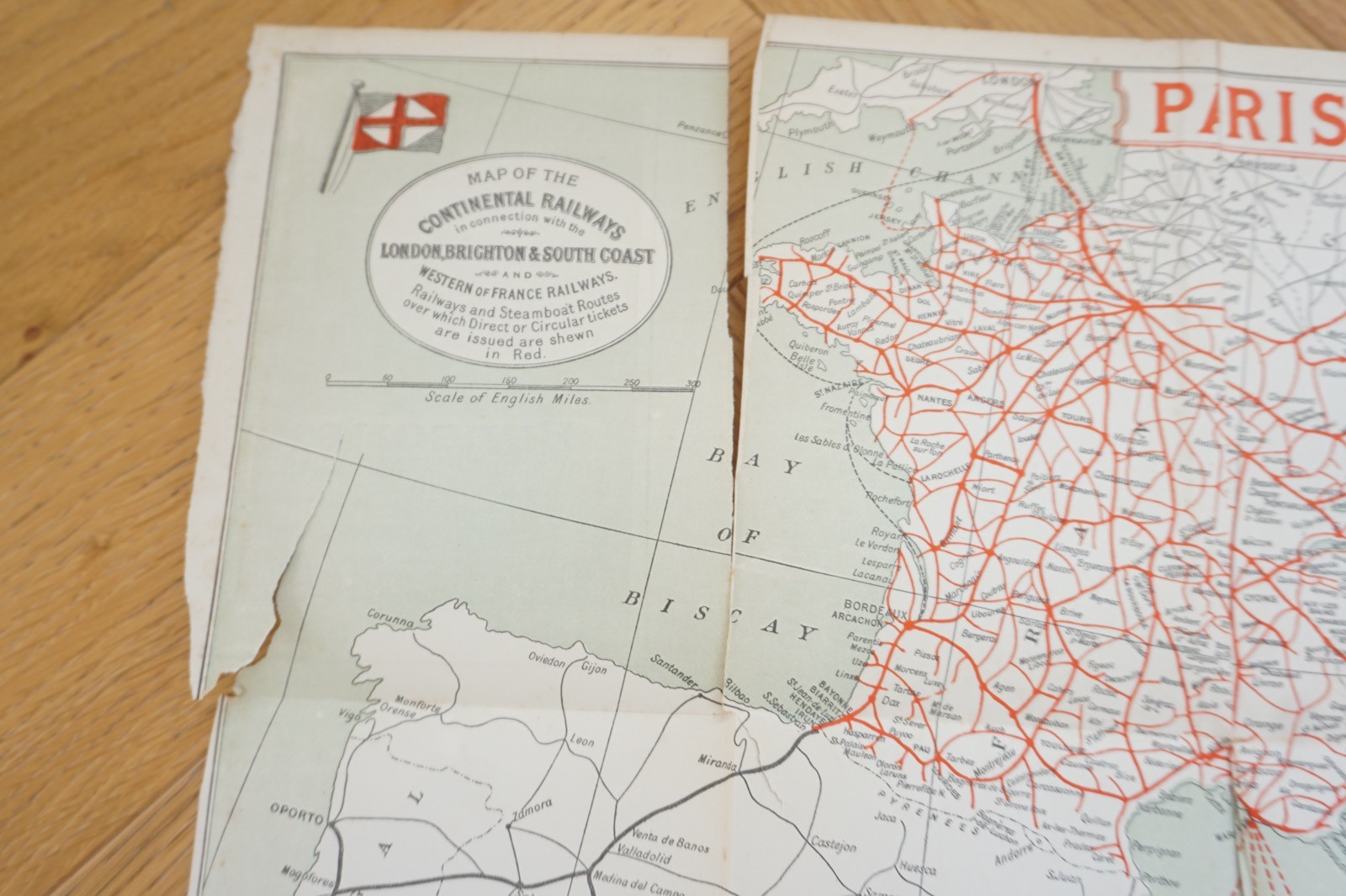 1907 London Brighton South Coast LBSCR Railway Map Continental Connections