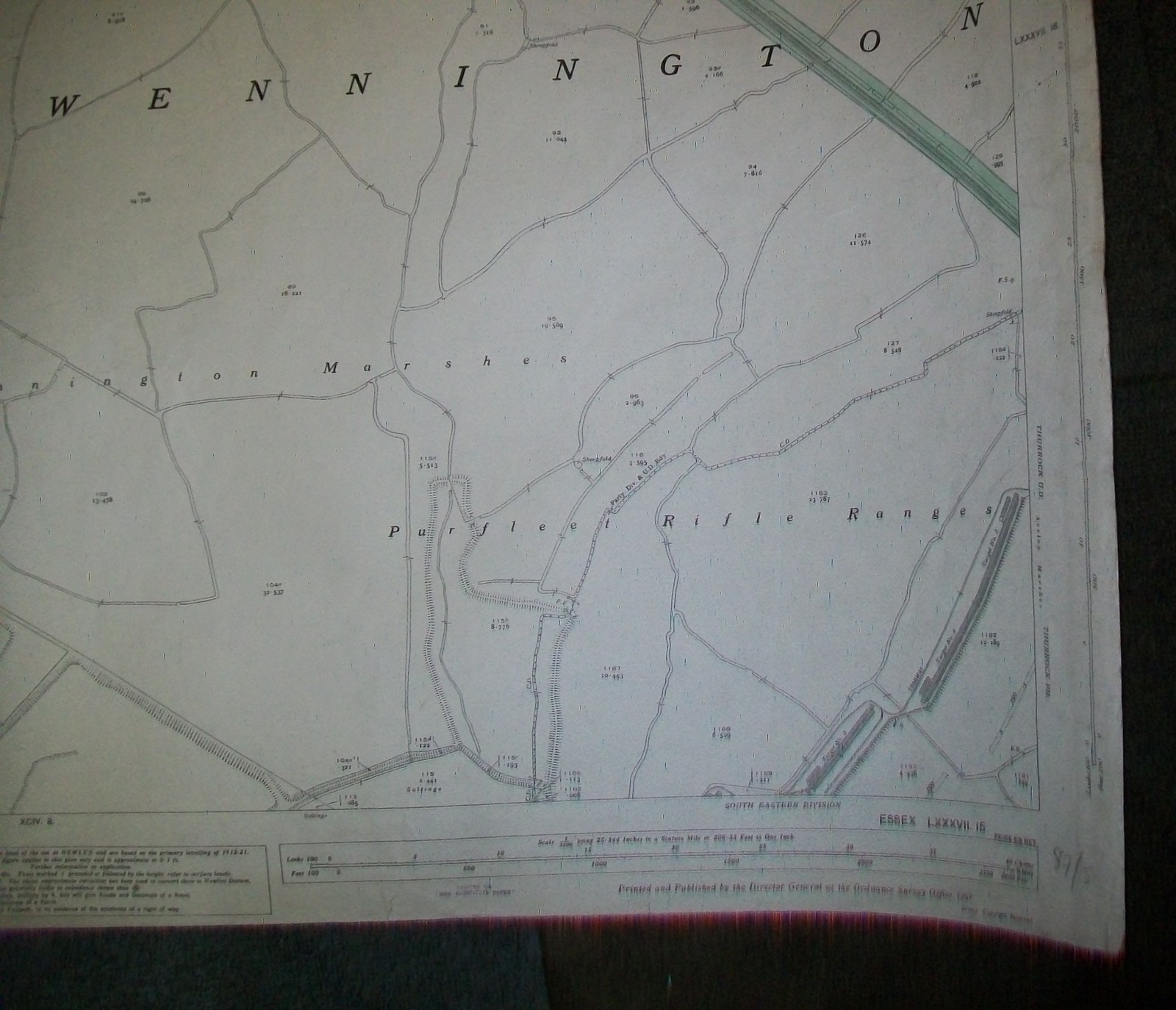 WENNINGTON PURFLEET ESSEX ORDNANCE SURVEY MAP L.M. & S.R L.T. & S.R. 1939