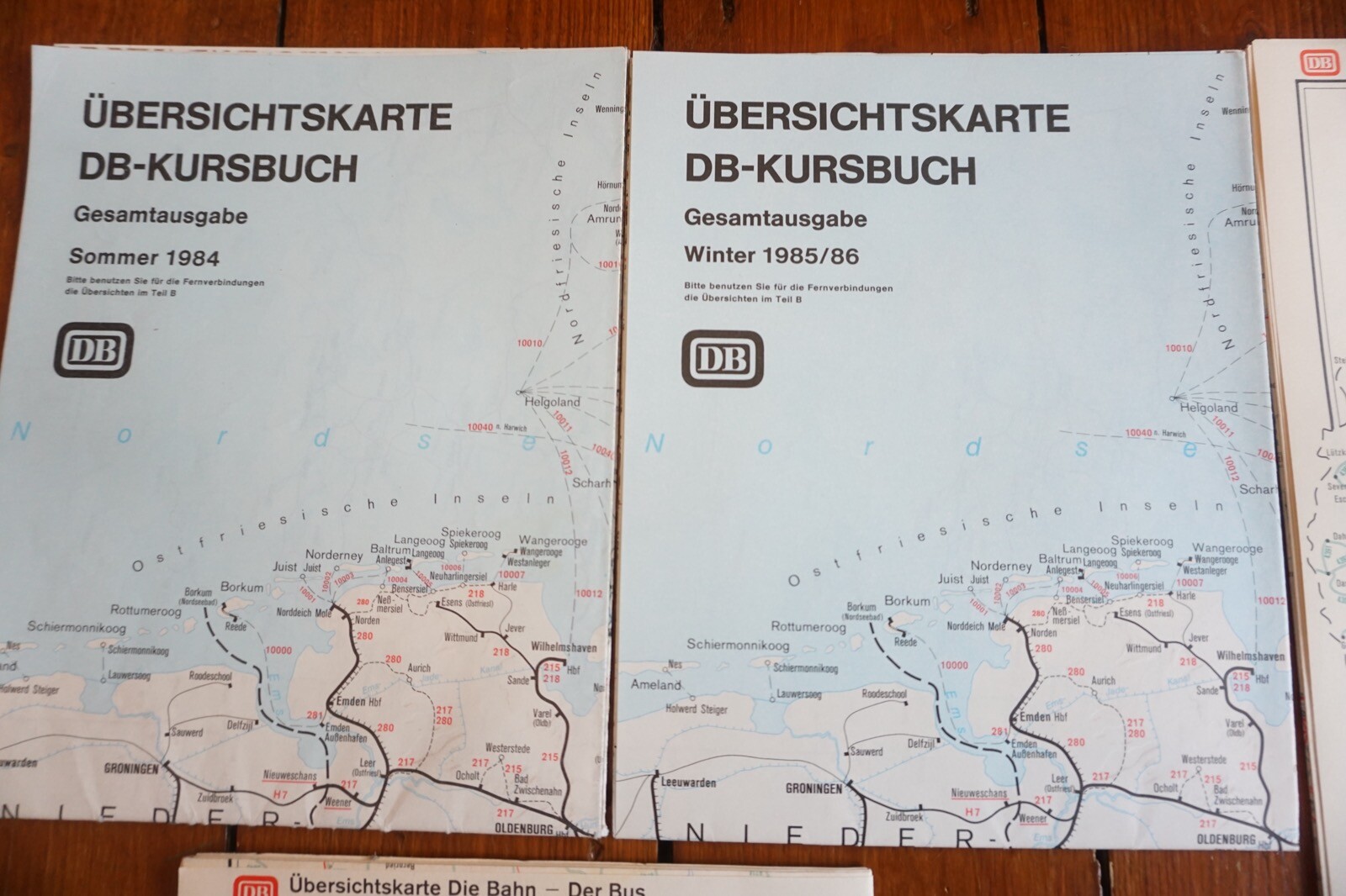 1984 – 1991 Germany Deutsche DB Railway Bus Map Collection Railwayana