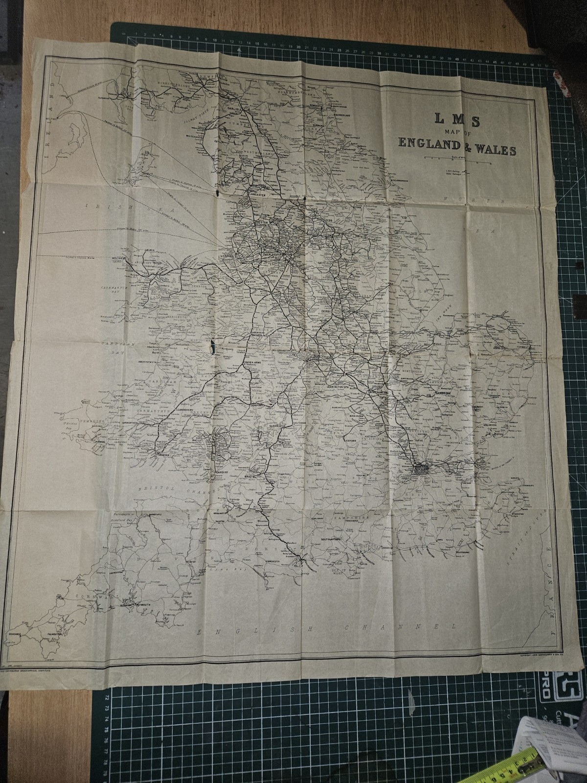 c1949 LMS England & Wales Railway Map