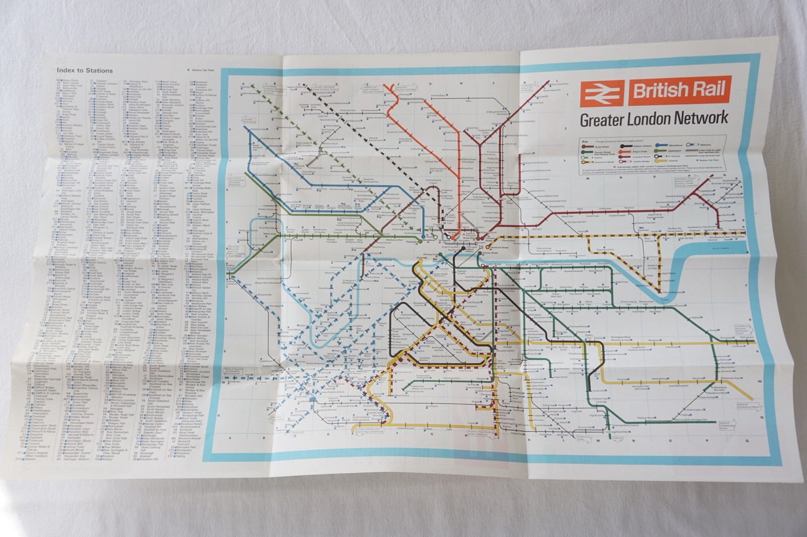 1965 Greater London Network Railway Map