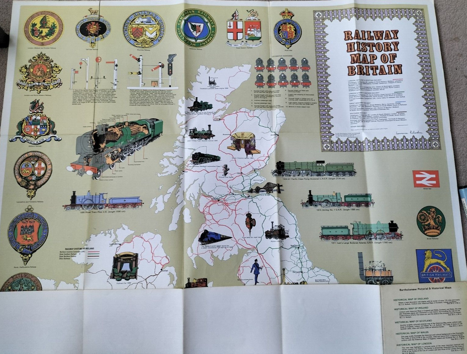 Railway History Map Of Britain Bartholomew Paperback John Bartholomew & Son Ltd
