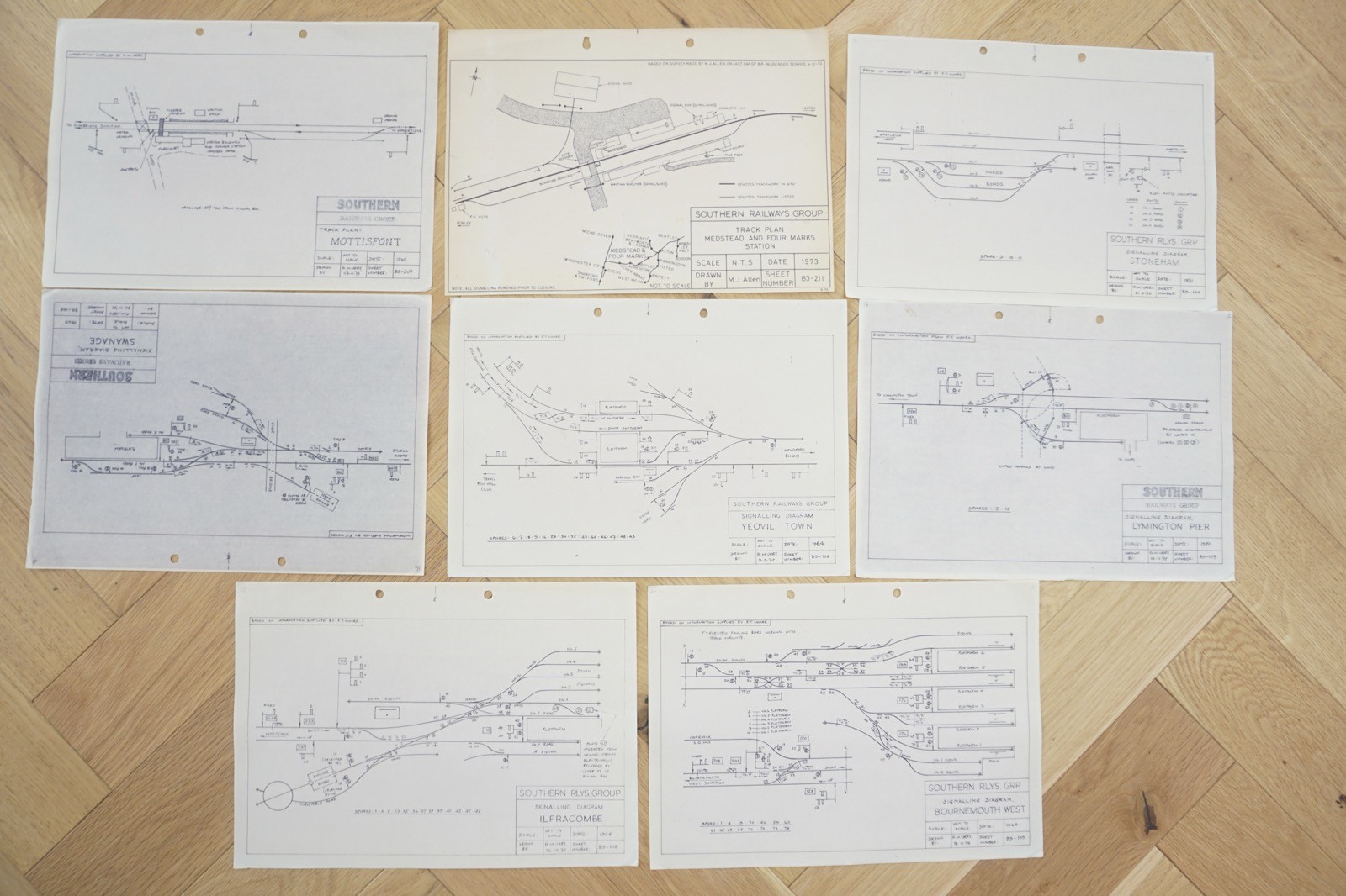 1960s Reprint Railway Track Plan Map Southern Region x8 Ref A