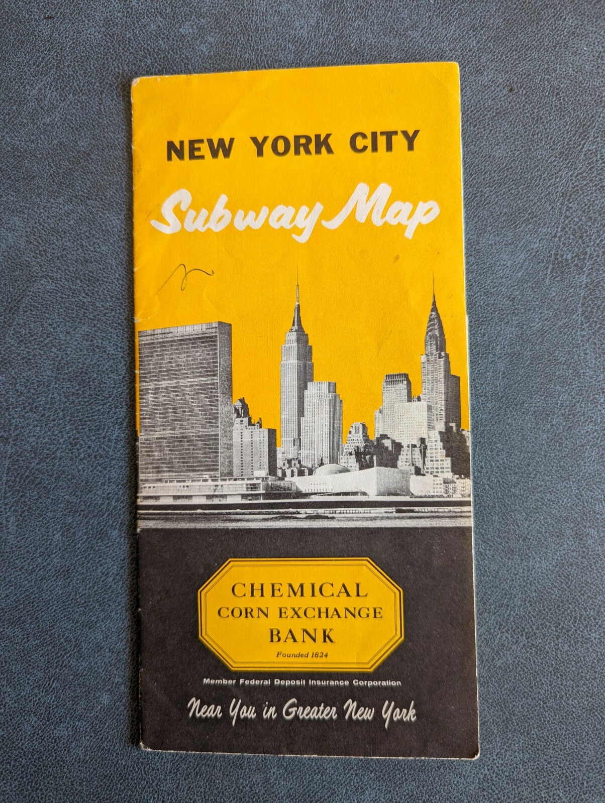 1958 New York City Hagstrom Map Subway IND IRT BMT RR NYC Chemical Corn Exchange