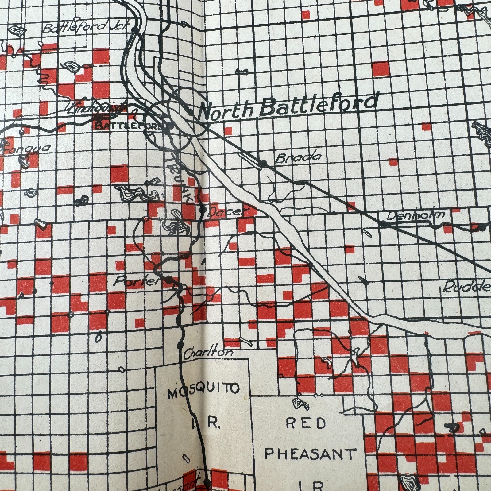 31″ x 27″ Map Battleford Block Saskatchewan Canada National Railways Canada 1923