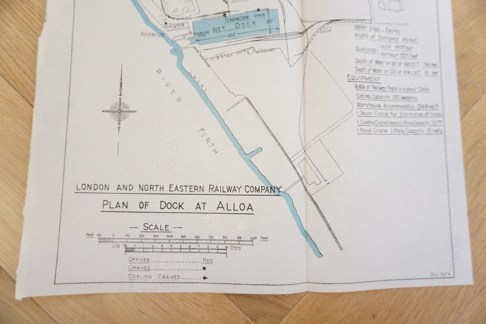 1939 LNER Alloa Docks Railway Plan Map