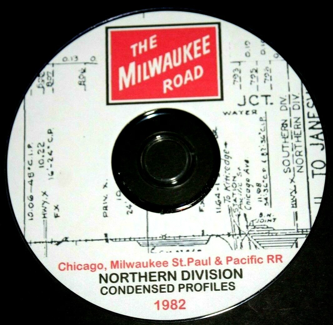 Milwaukee Road CMStP&P 1982 Northern Division Condensed Profile PDF Pages on DVD