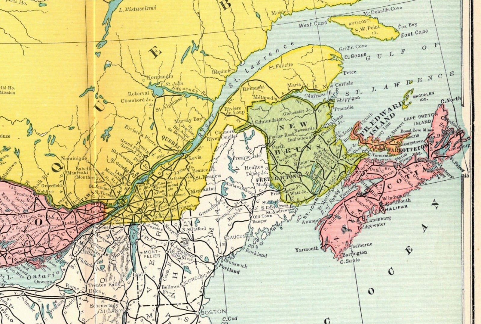 1906 Antique Canada Railroad Map Canadian Pacific Railway Map 9995