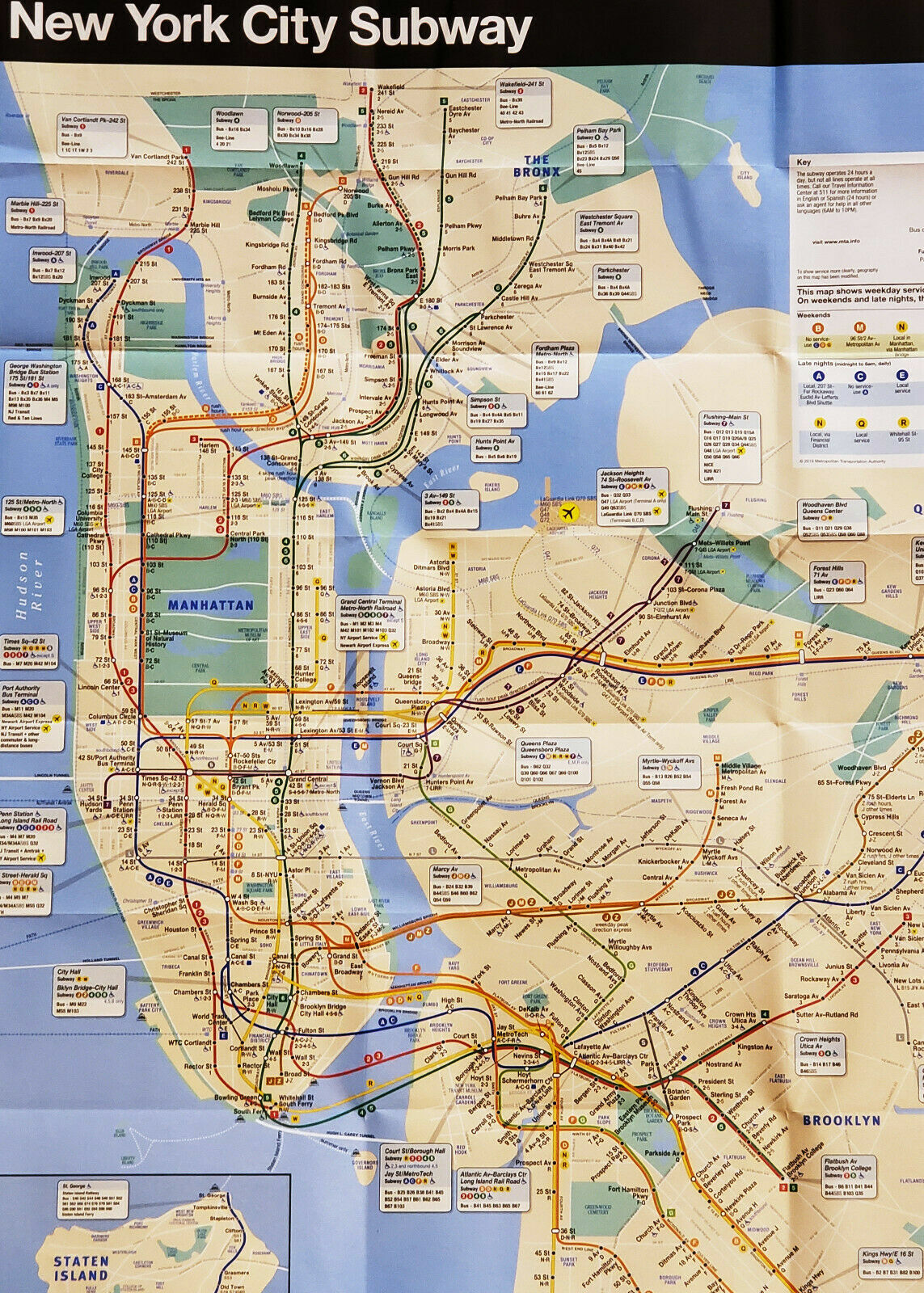 Official MTA NYC New York Subway Train Map THE MAP Full Size 23″x28″ (Latest)