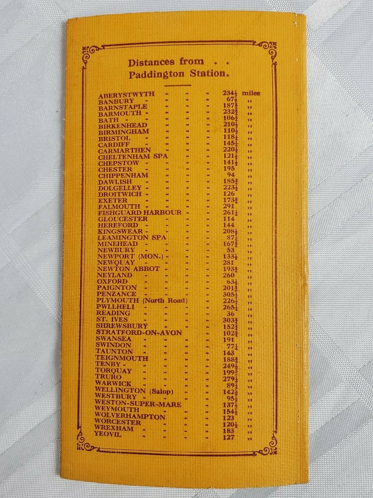 MAP OF THE GREAT WESTERN RAILWAY VINTAGE RAILROAD REFERENCE BOOKLET TRAIN ROUTE