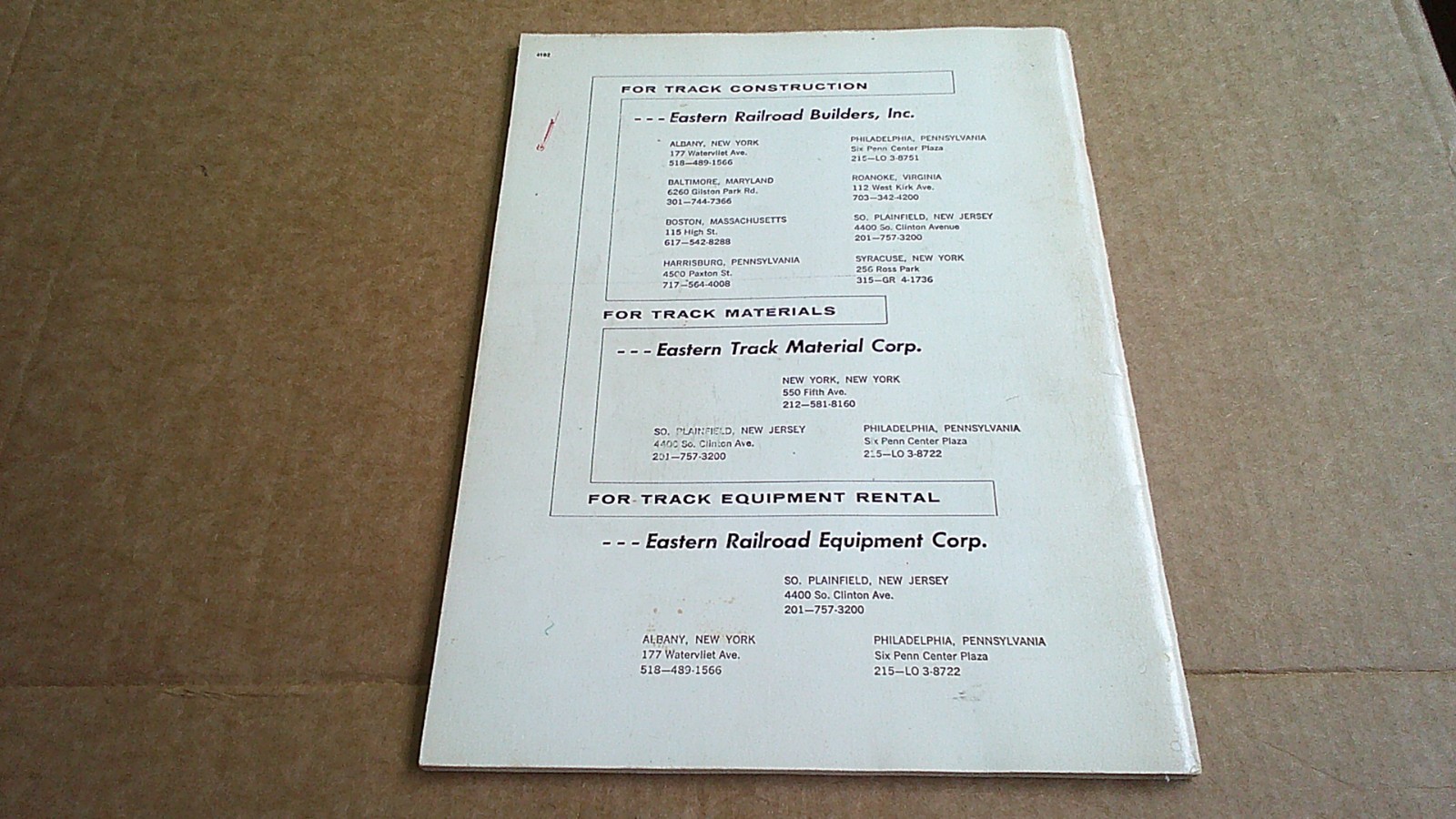 1965 USA Rand McNally Handy Railroad Atlas Map of the United States