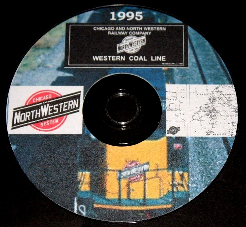 Chicago & Northwestern RR 1995 Western Coal Line Track Chart PDF Pages on DVD