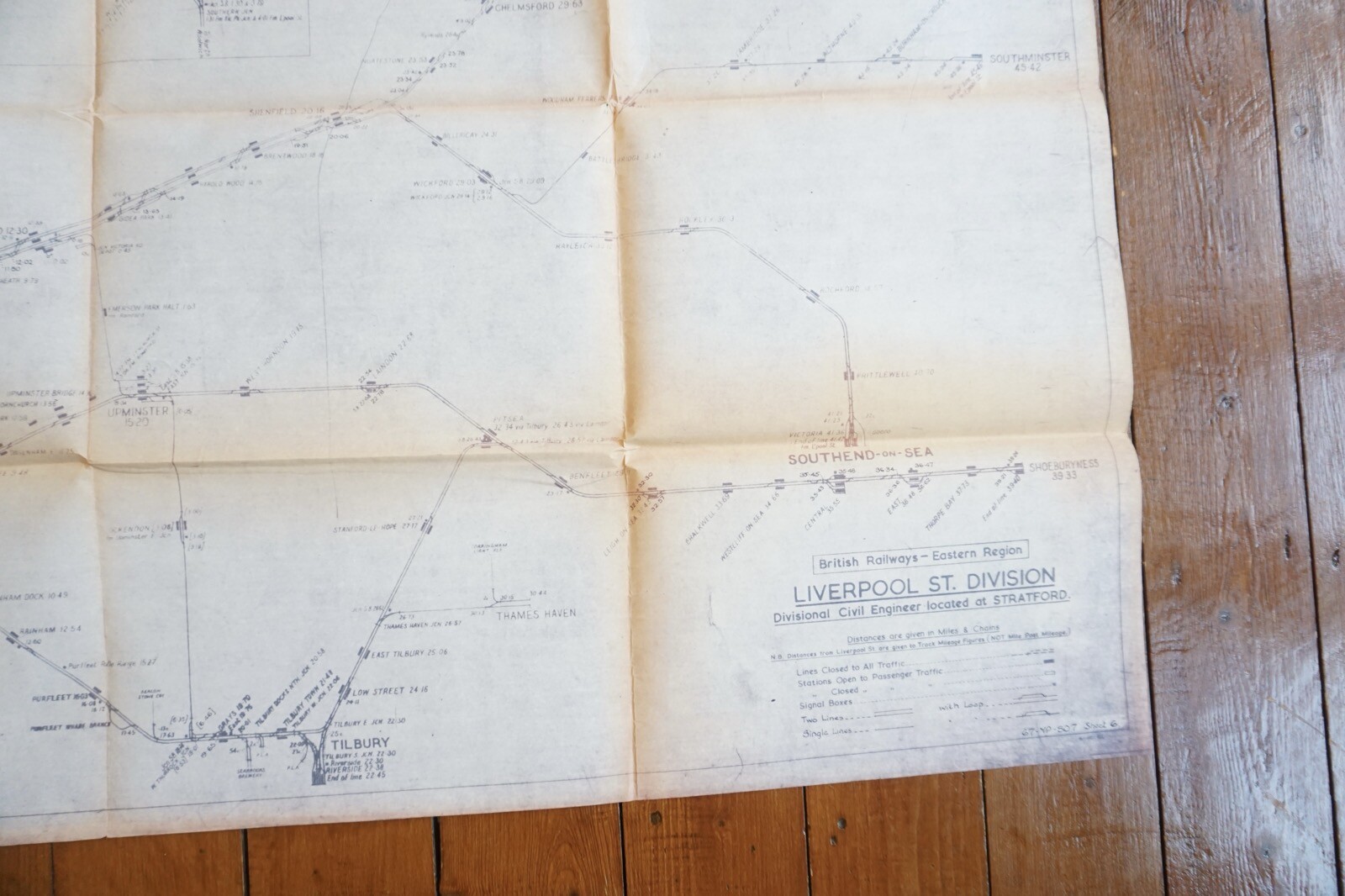 1966 British Rail Eastern Region Liverpool Street Division Railway Track Map